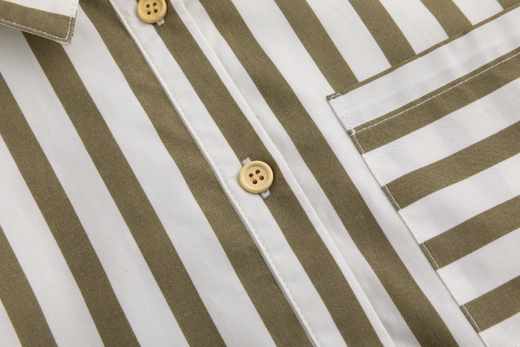 Bold Striped Blouse - Pattern Green Moss - Image 5