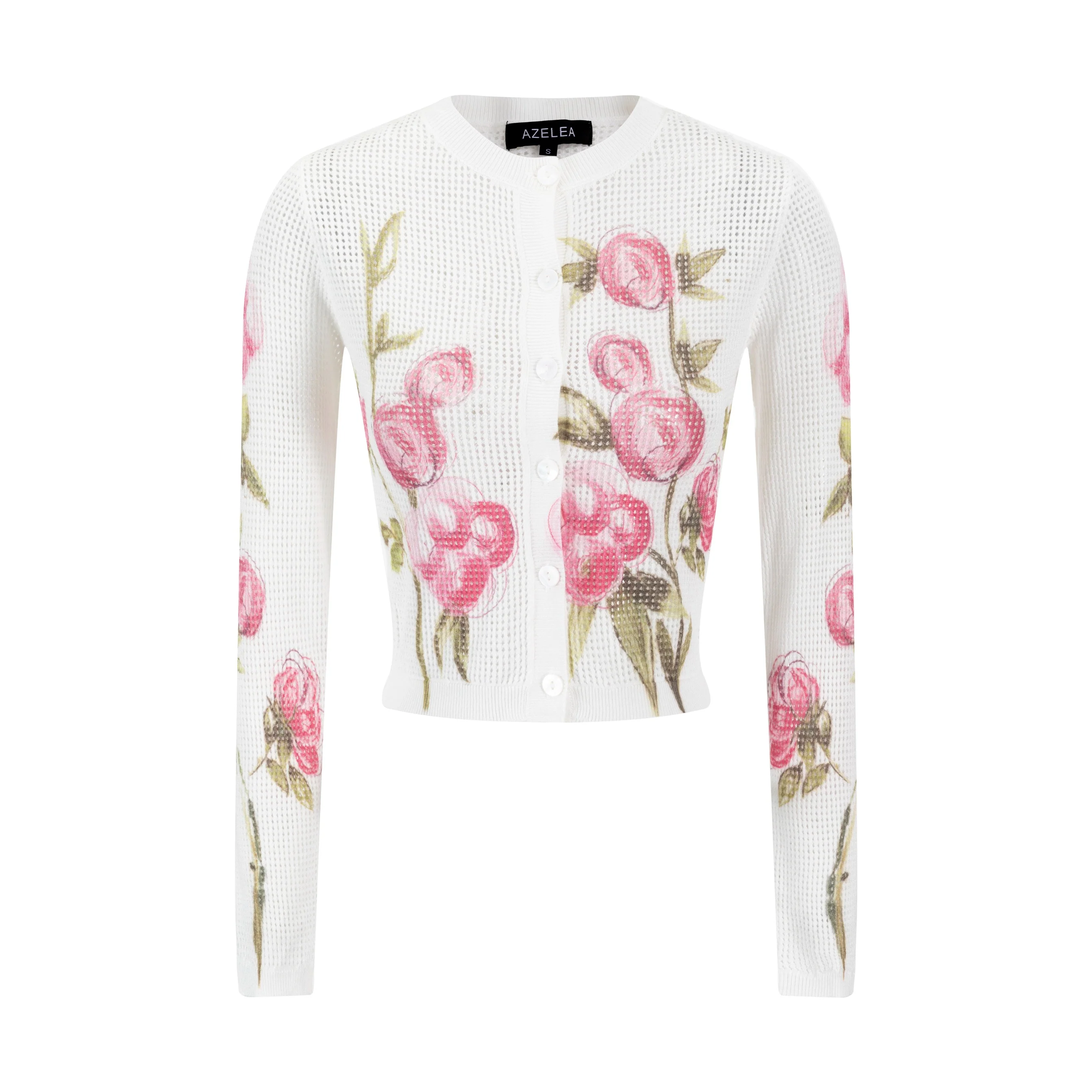 Box Hole Knit Painted Floral Sweater - Image 2