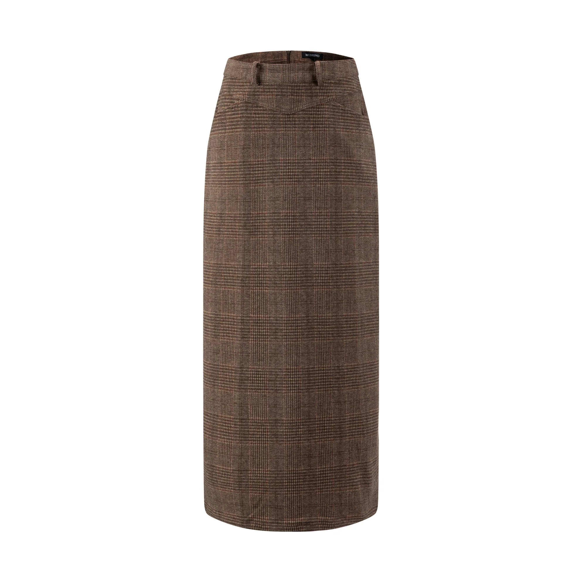 Brown Plaid Midi Skirt - Image 3