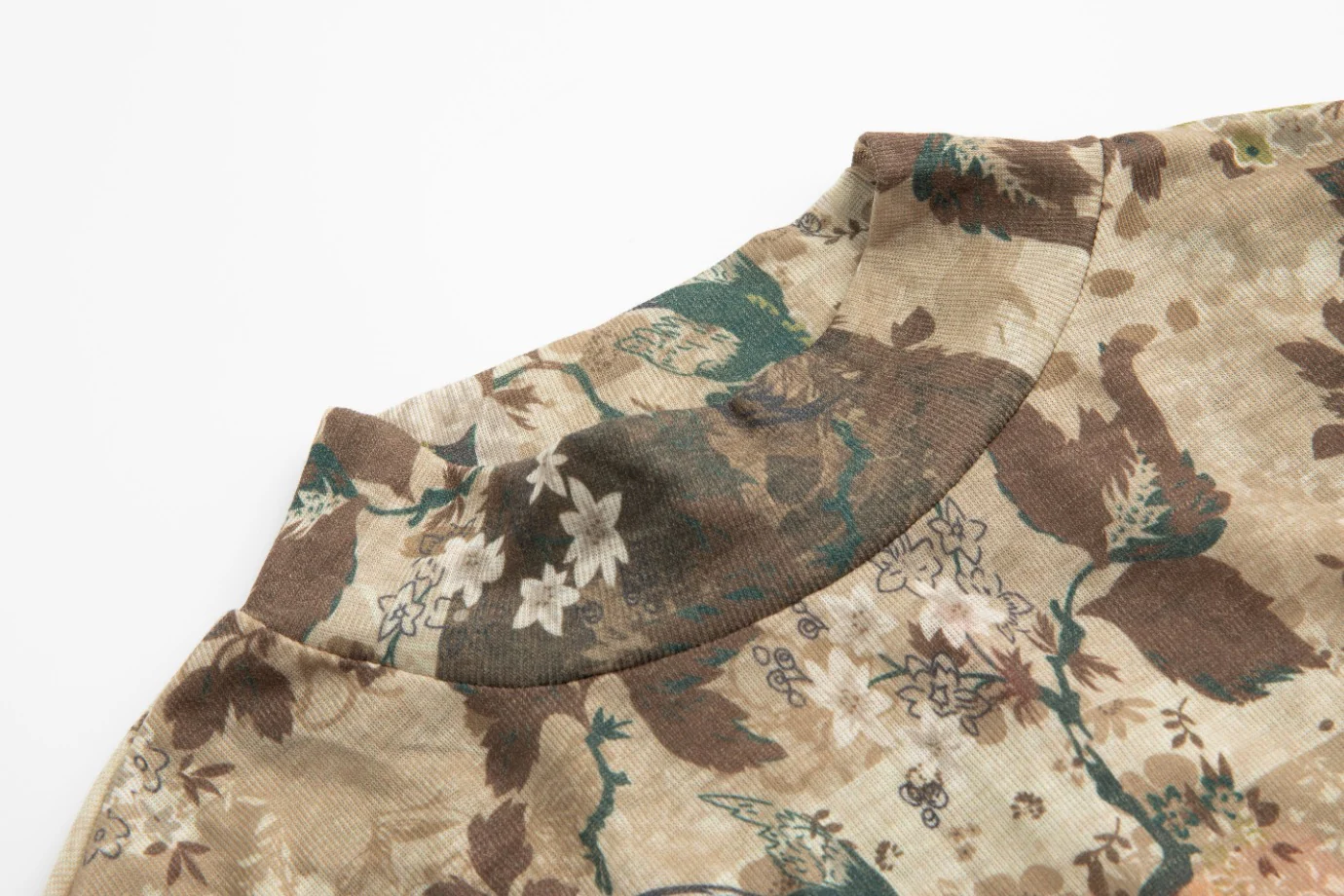 Brown Printed Mock Neck - Image 4