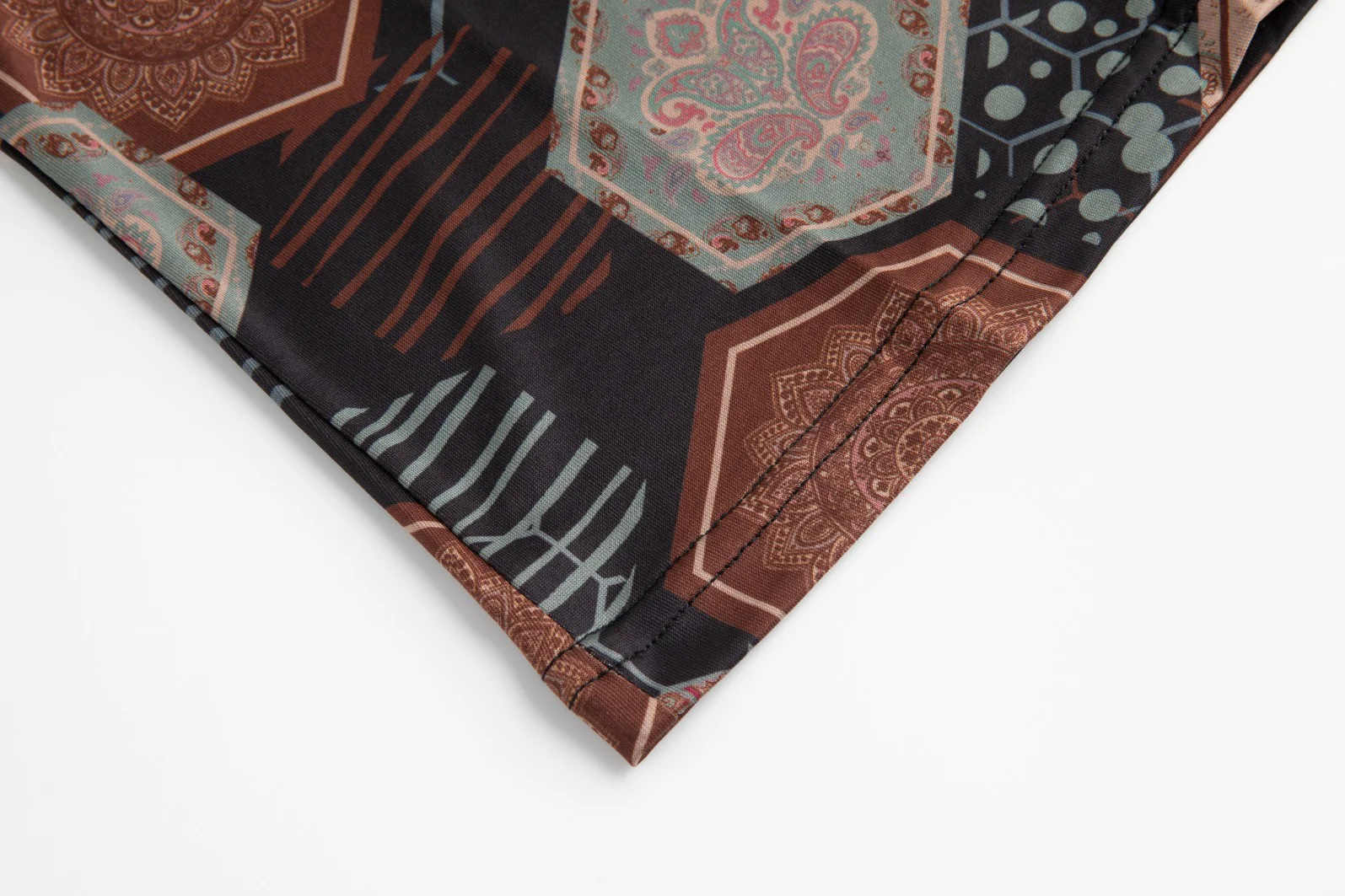Brown Printed Mock Neck Top - Image 6