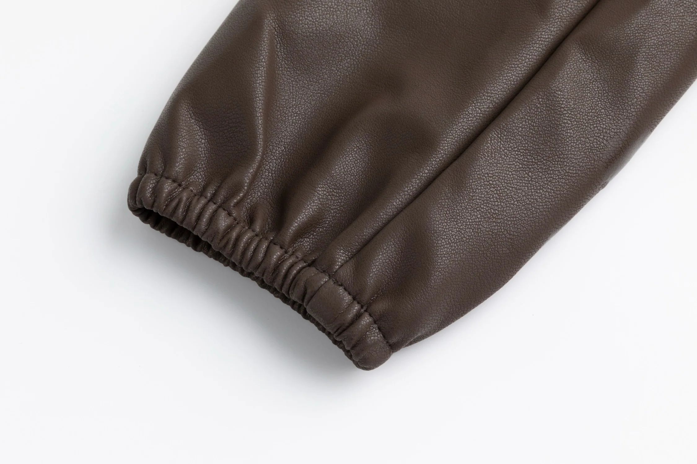 Brown Slip Dress With Leather Button Down Jacket - Image 6