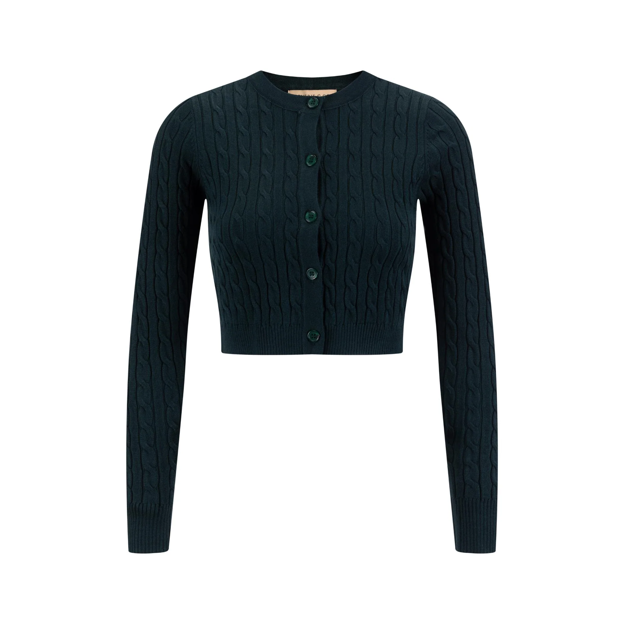 Cable Knit Cardigan - Green