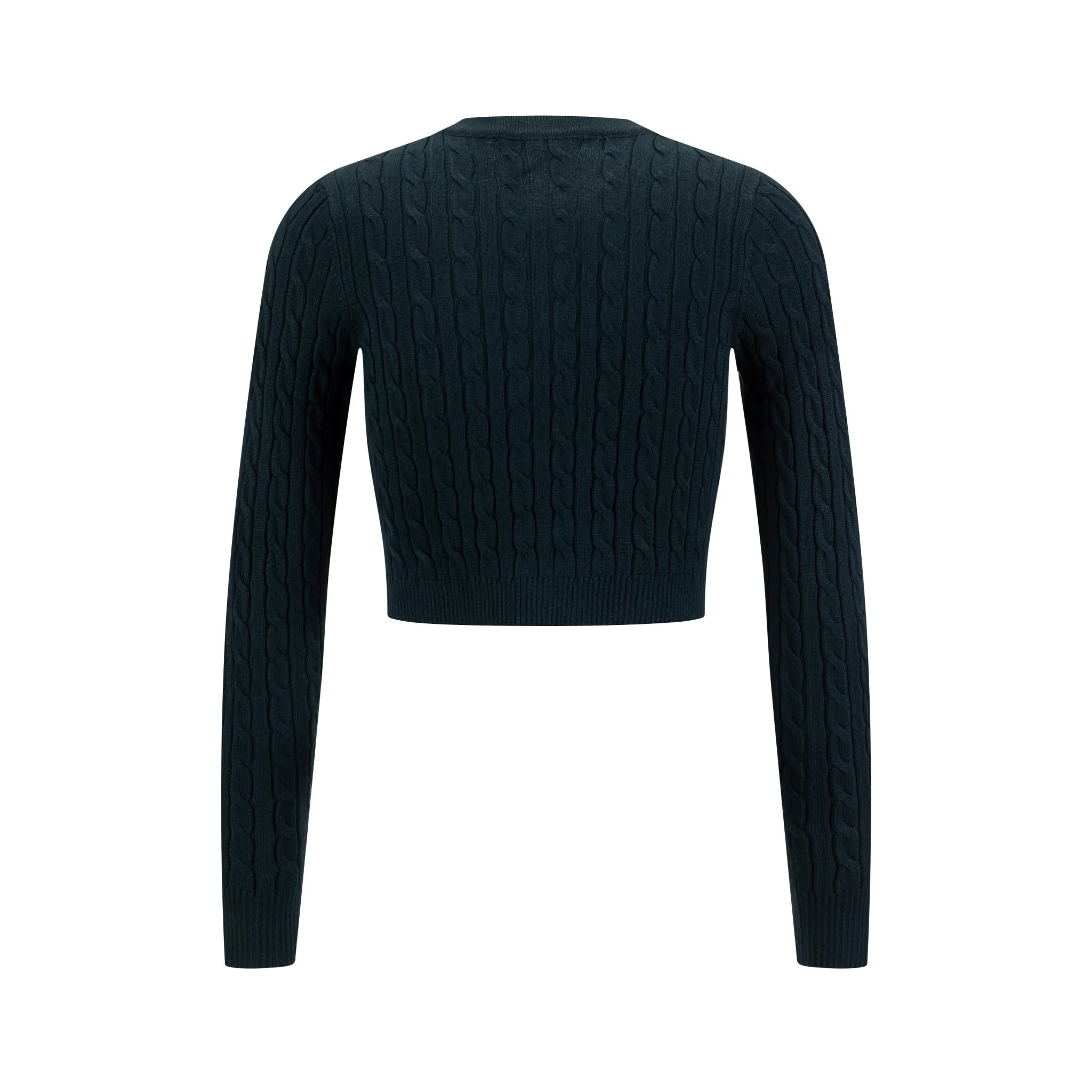 Cable Knit Cardigan - Green - Image 2
