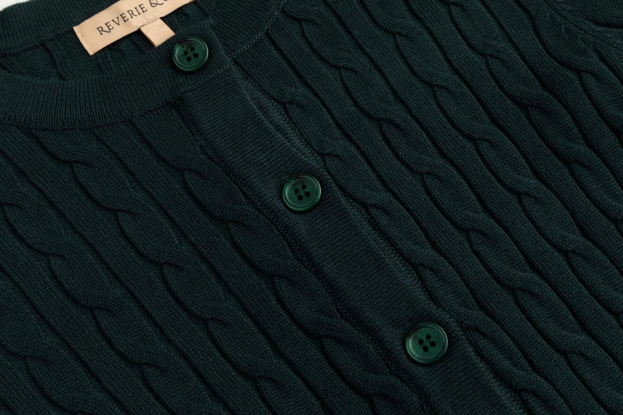 Cable Knit Cardigan - Green - Image 5