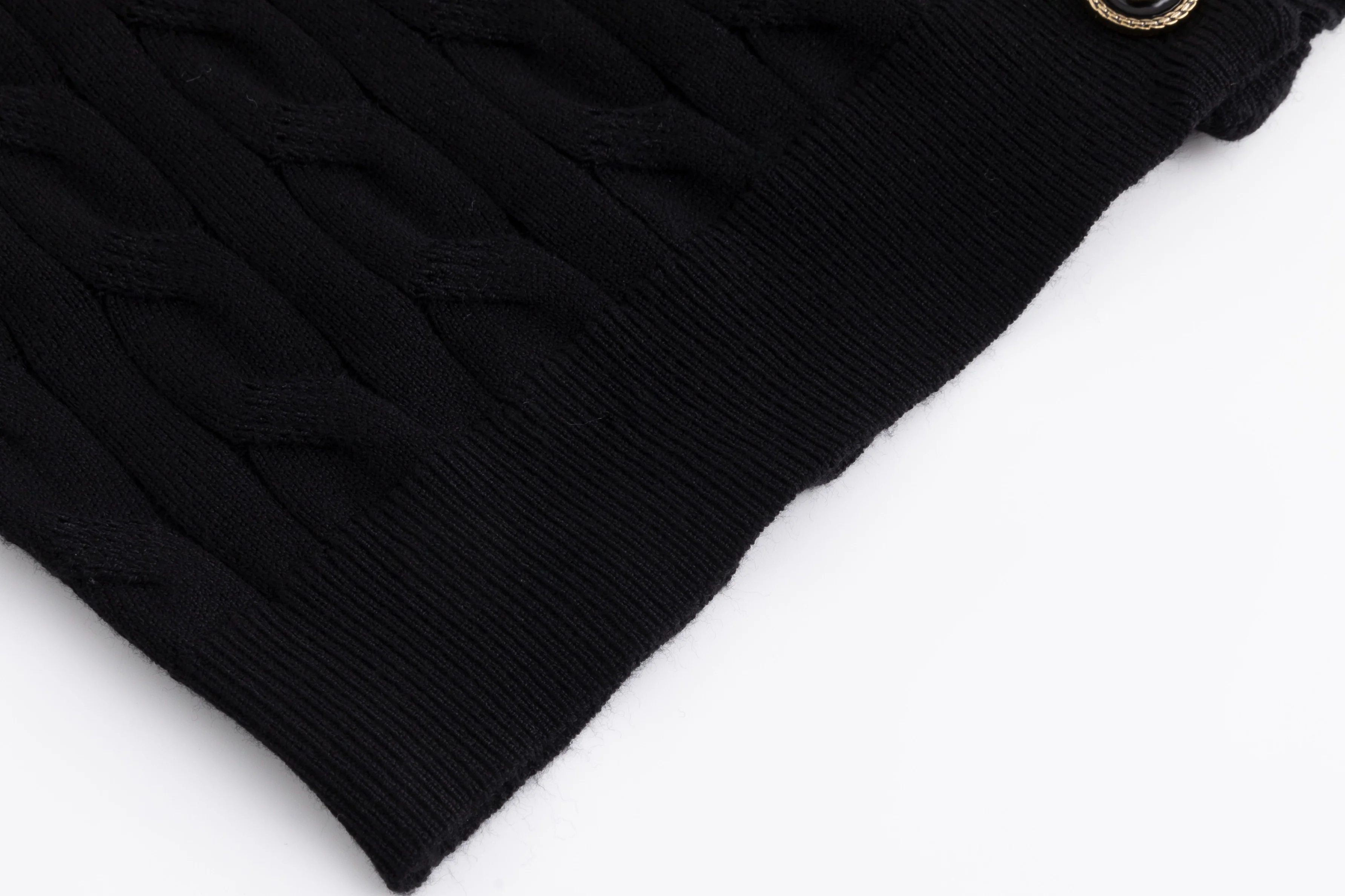 Cable Knit Cardigan With Detailed Buttons - Black - Image 4