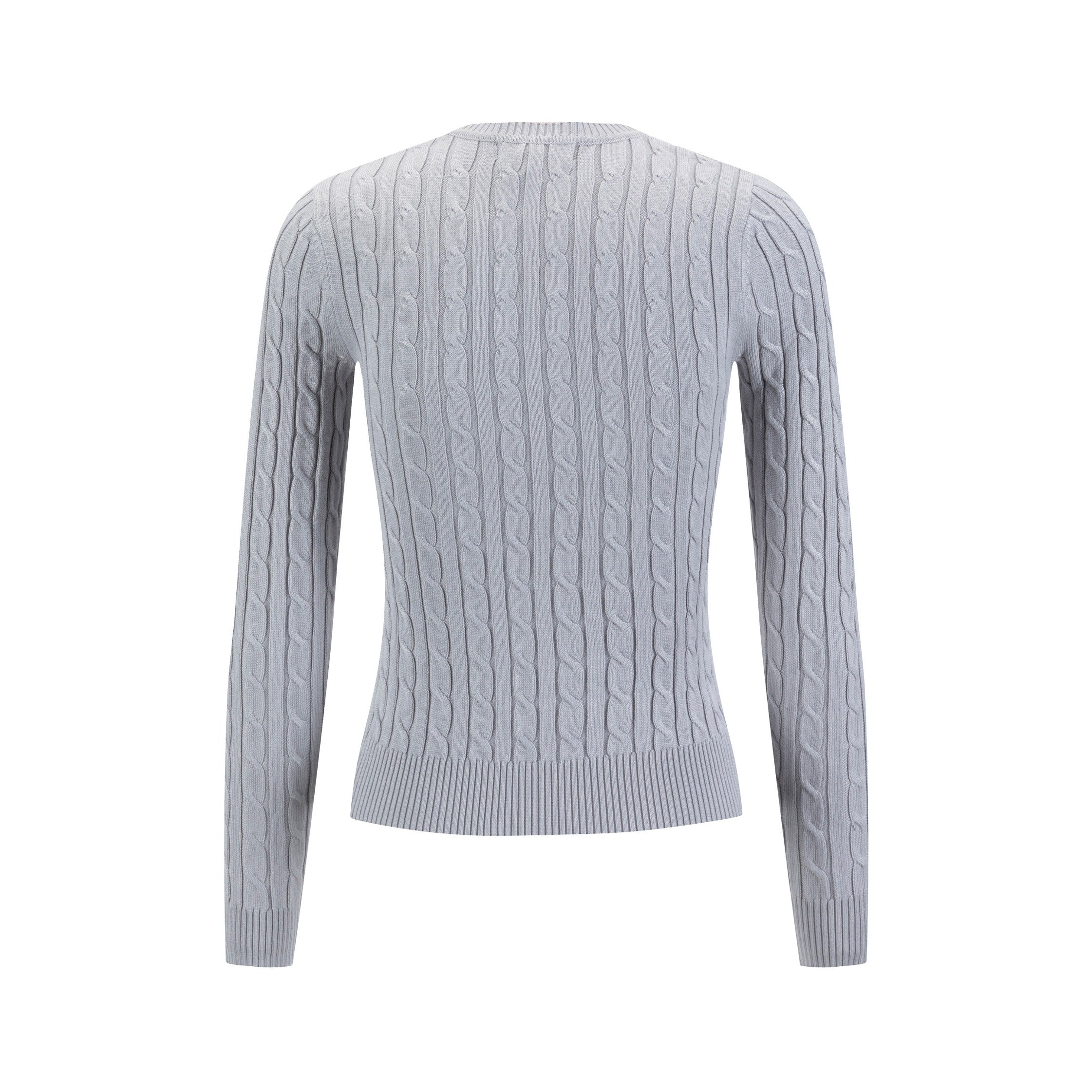 Cable Knit Sweater - Light Gray - Image 2