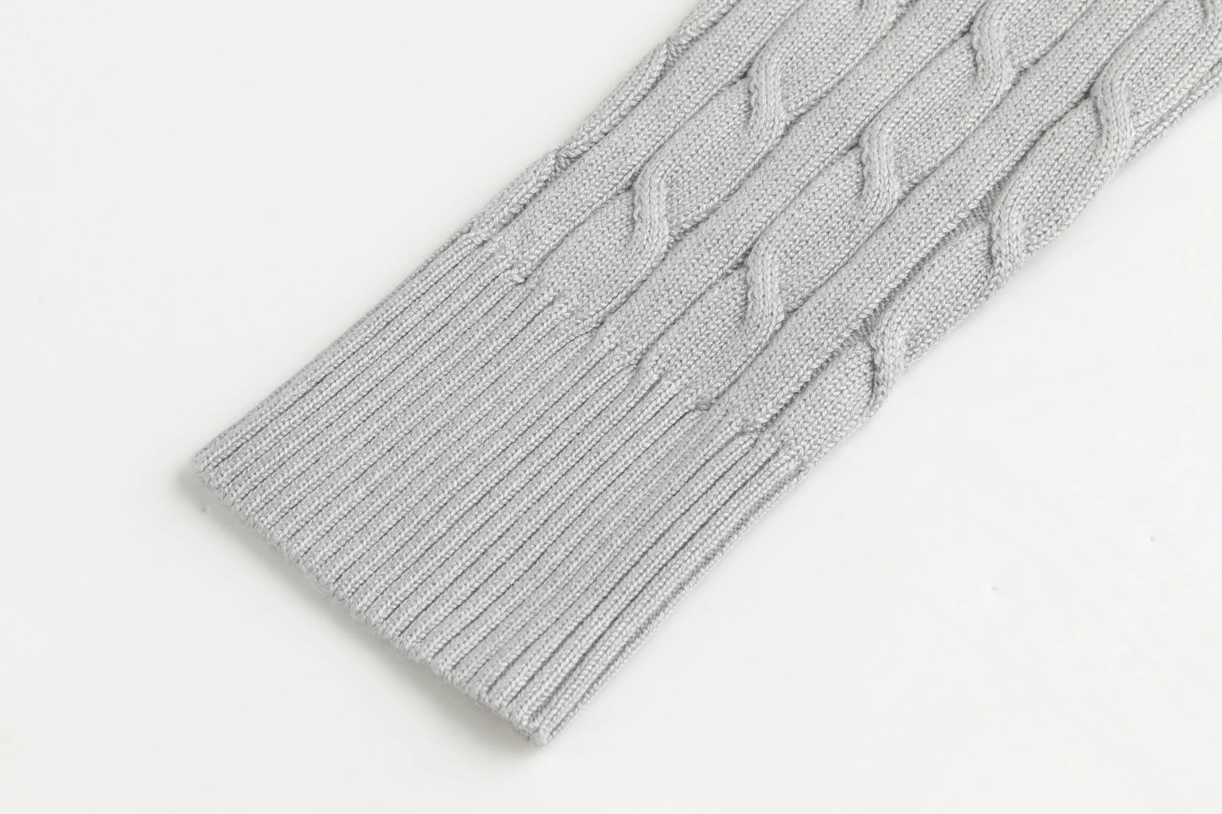 Cable Knit Sweater - Light Gray - Image 6