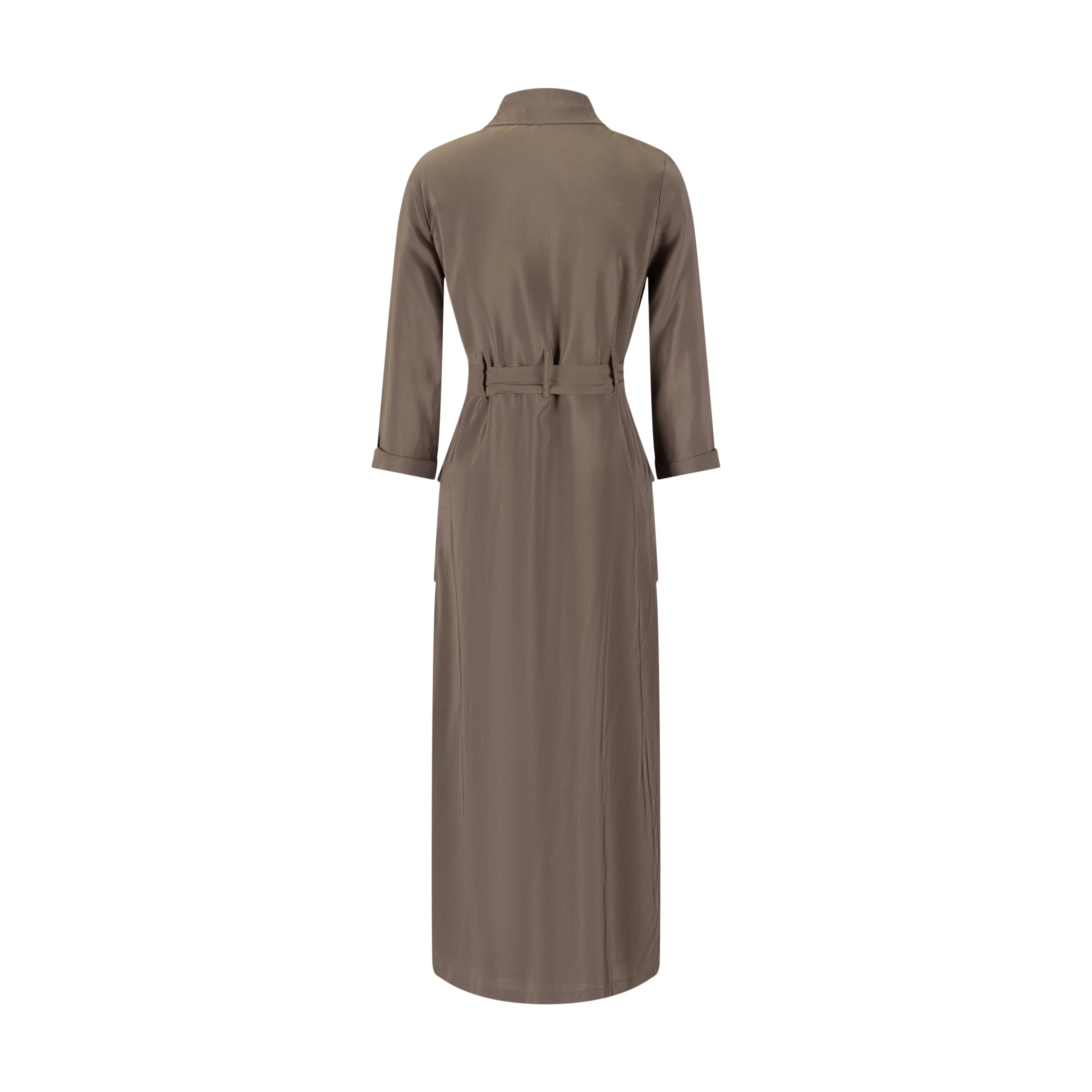 Cargo Linen Dress- Brown - Image 3