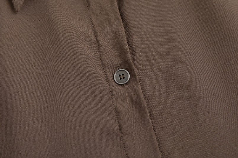 Cargo Linen Dress- Brown - Image 5
