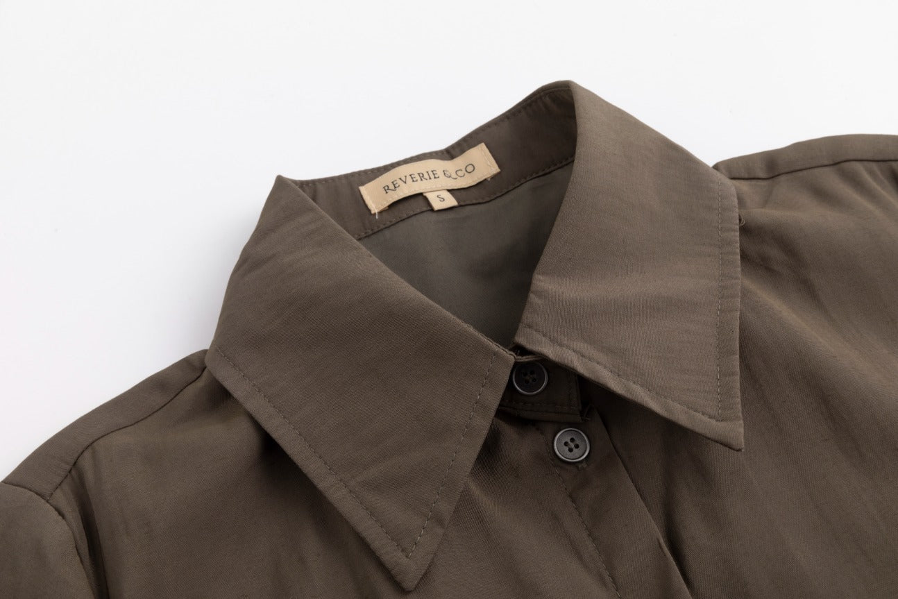Cargo Linen Dress- Fawn - Image 4