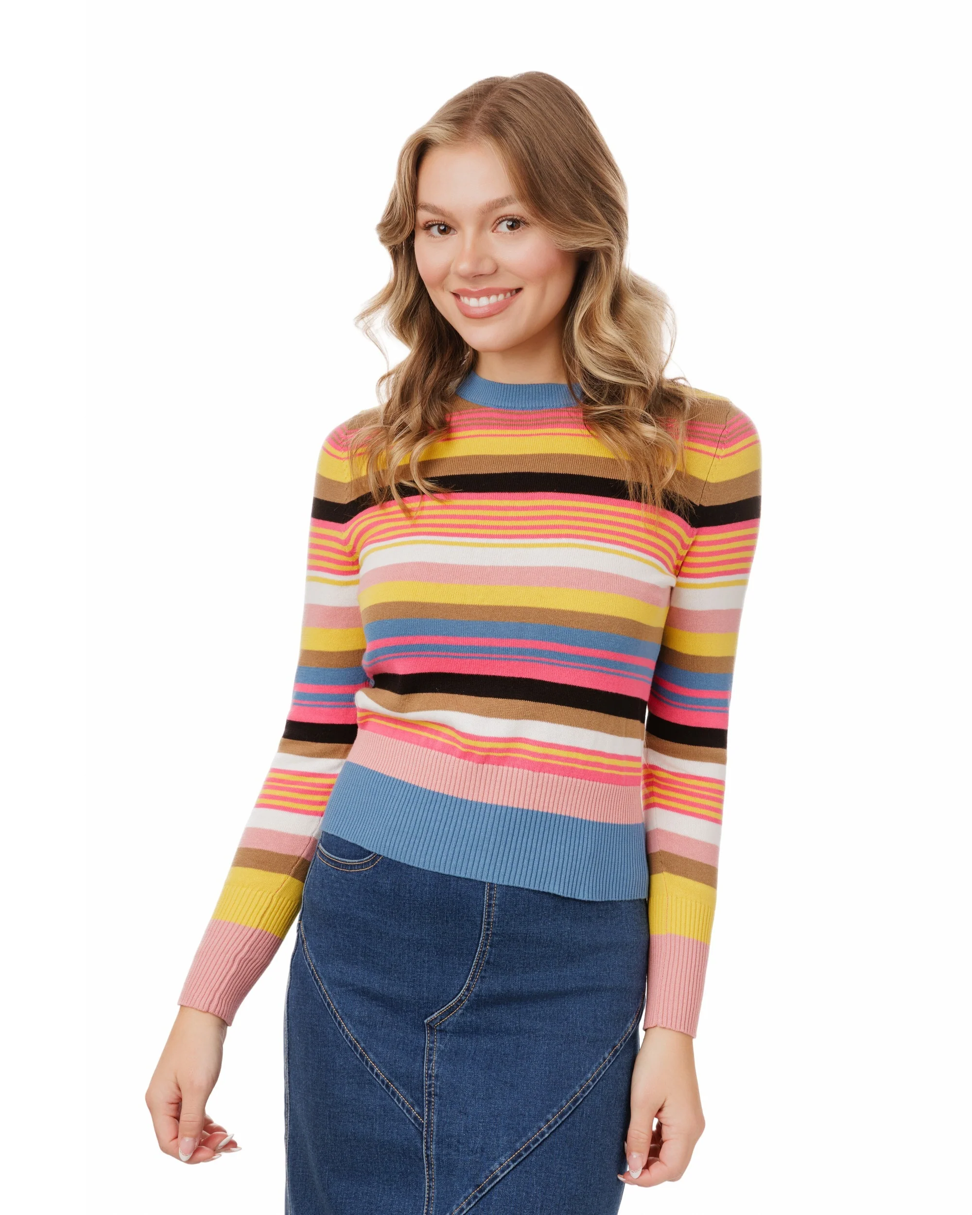 Colorful Knit Stripped Sweater - Image 2