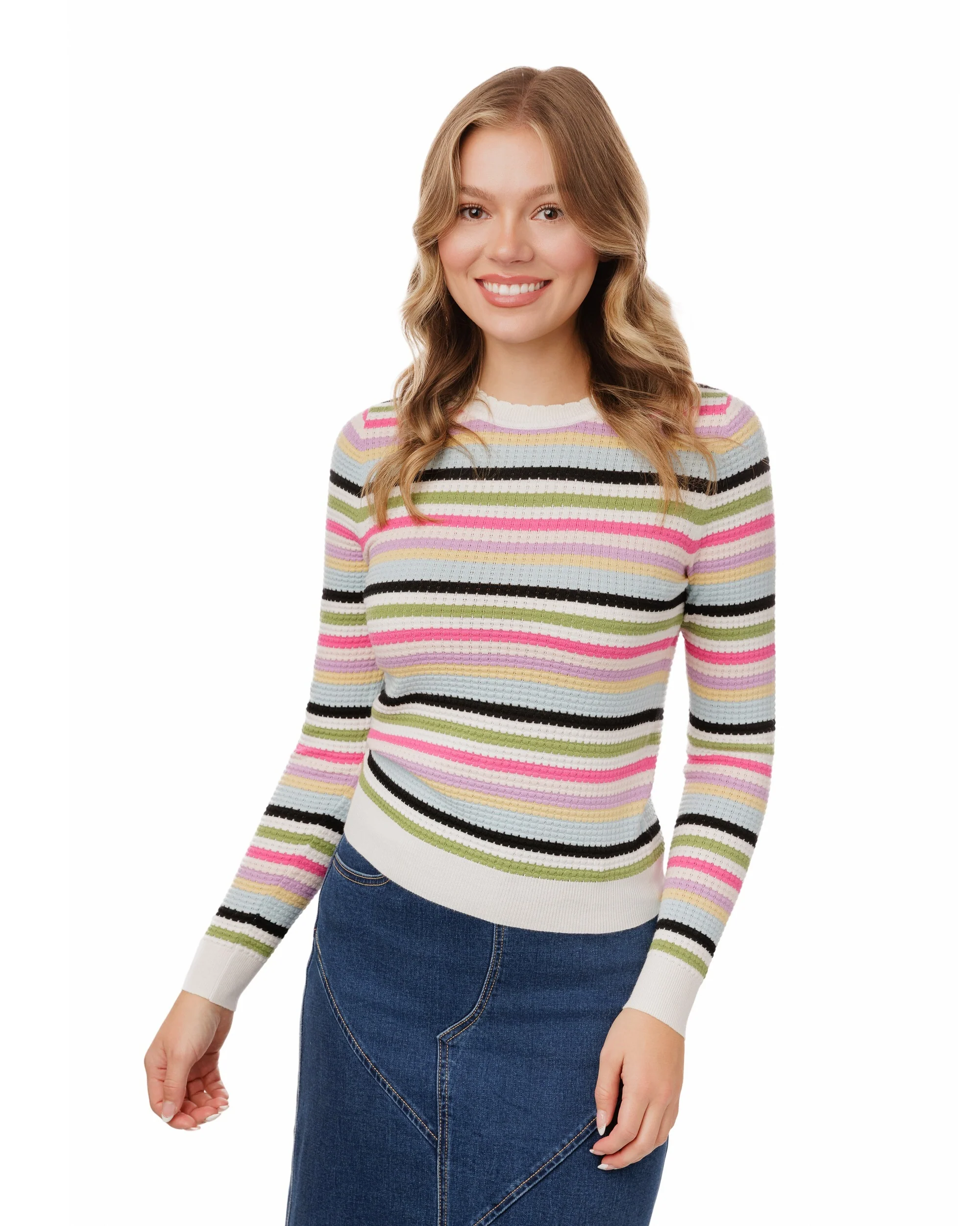 Colorful Striped Knit Top - Image 7