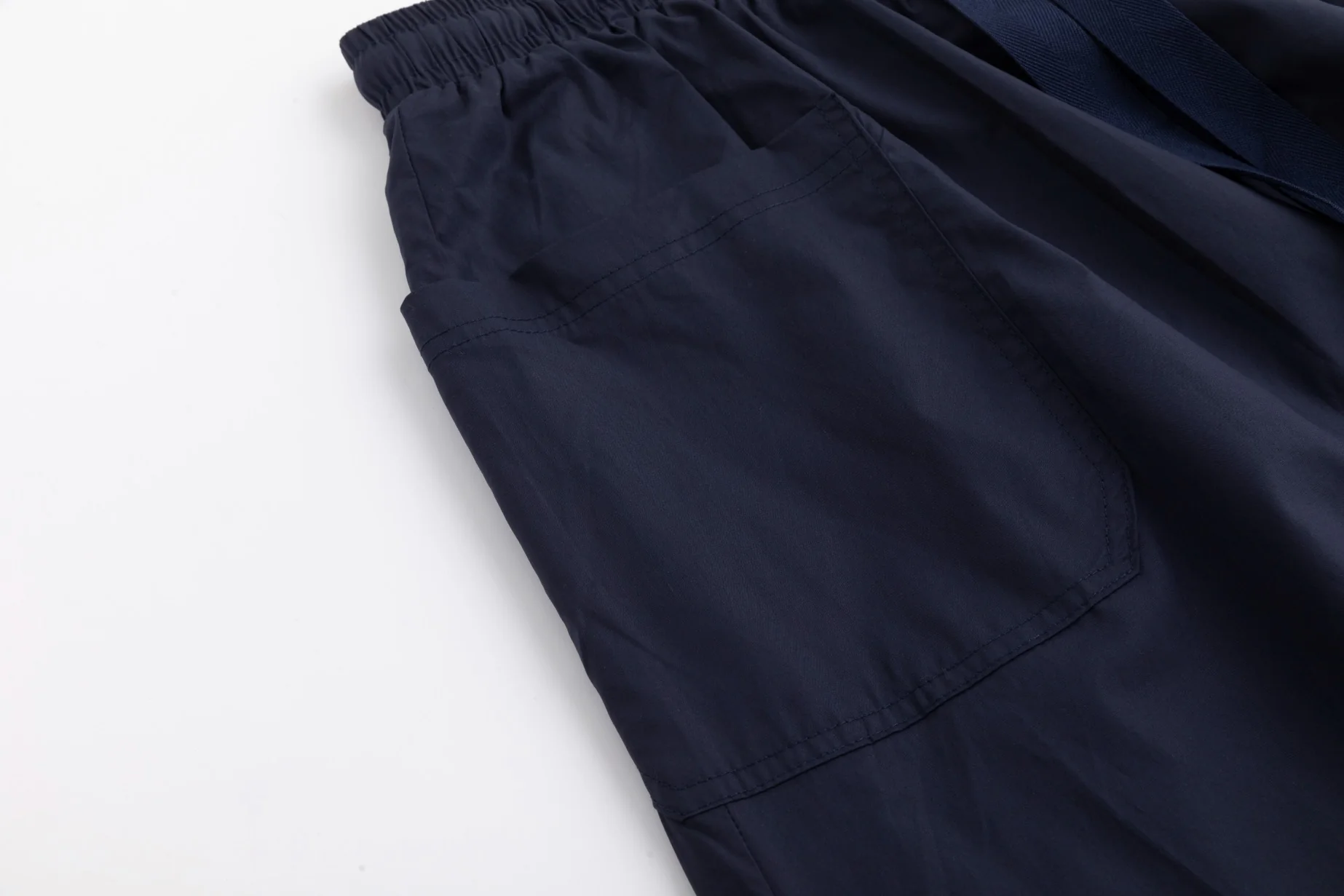 Cotton Skirt With Pockets - Navy - Image 5