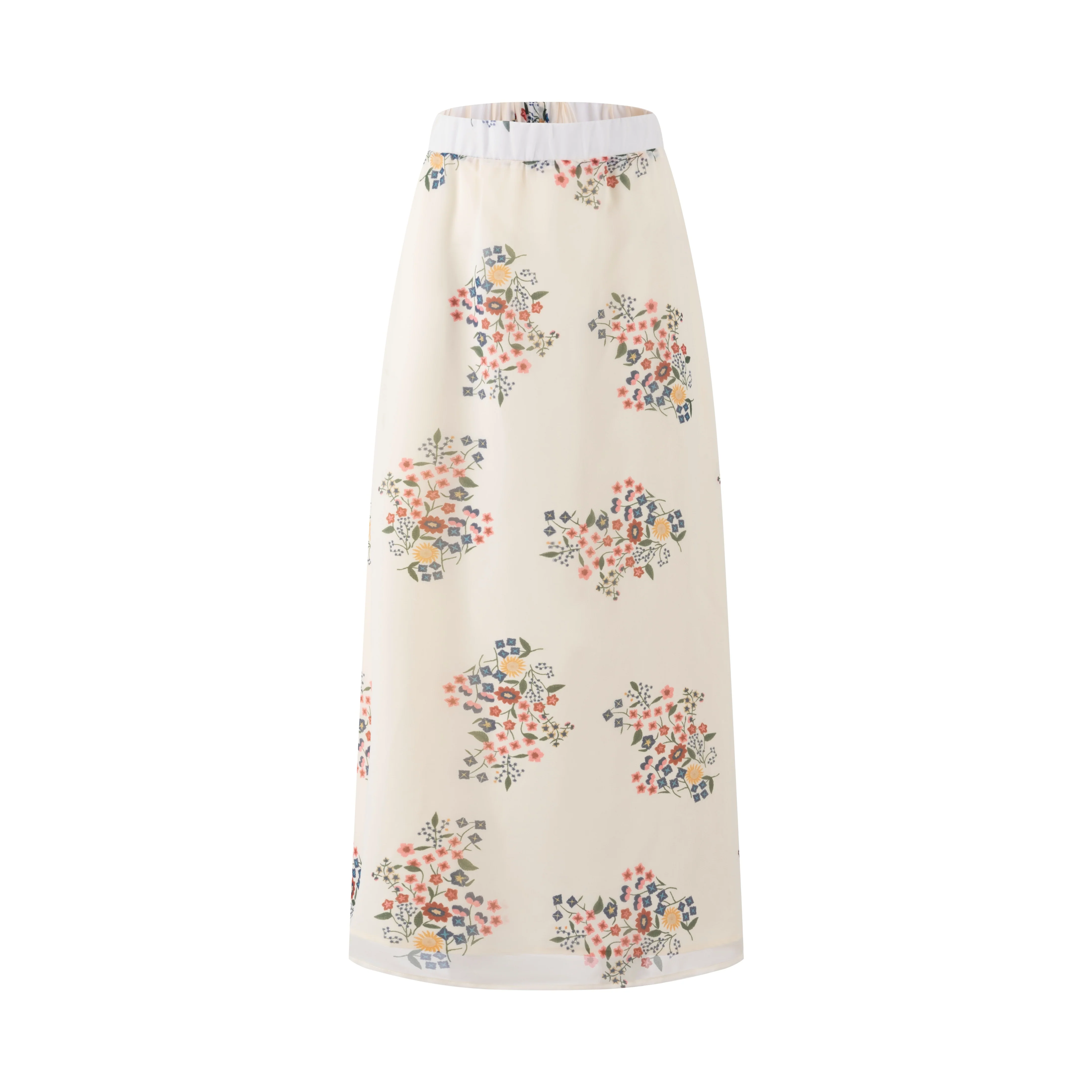 Cream Skirt With Floral Print - Image 4