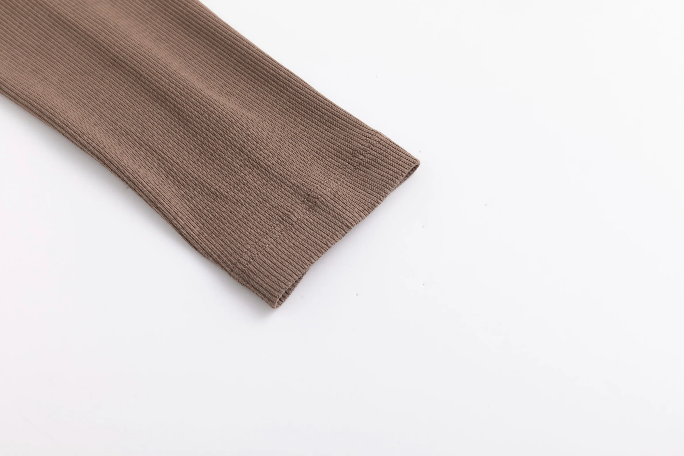 Cropped Ribbed Twin Set- Fawn - Image 4