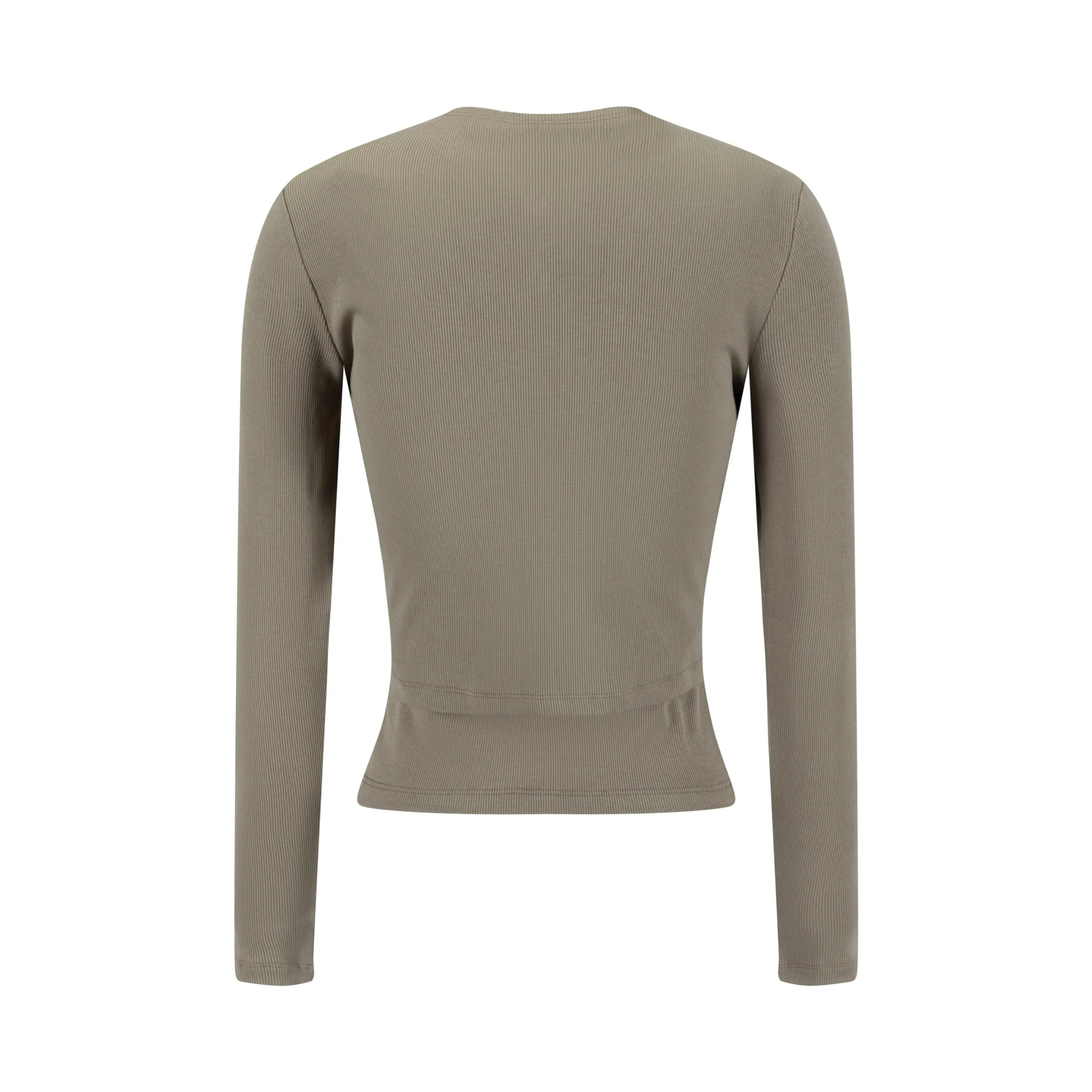 Cropped Ribbed Twin Set- Green Moss - Image 3