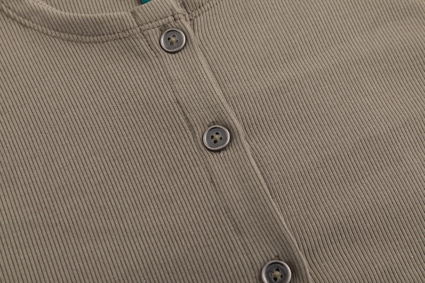 Cropped Ribbed Twin Set- Green Moss - Image 6