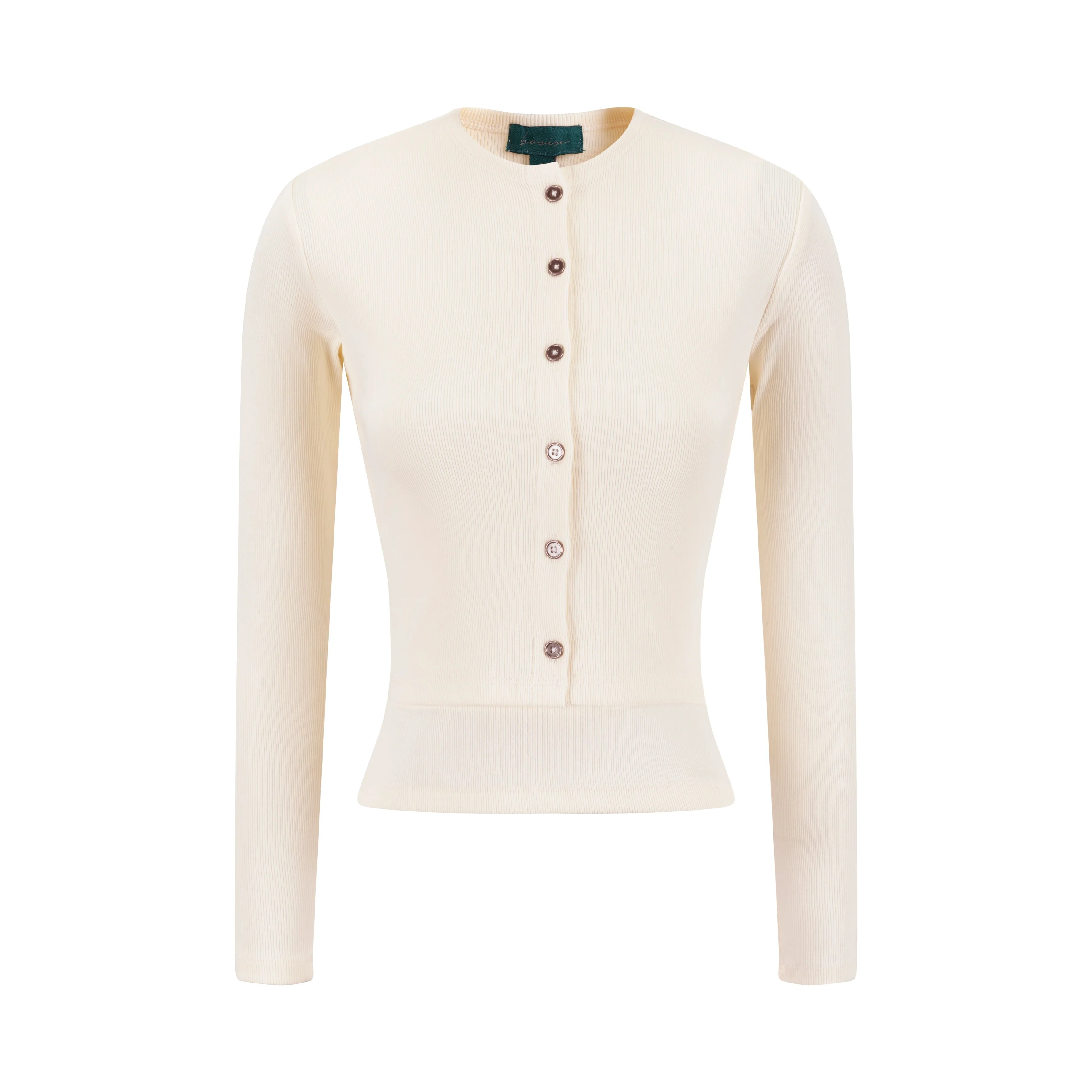 Cropped Ribbed Twin Set- Parchment - Image 2