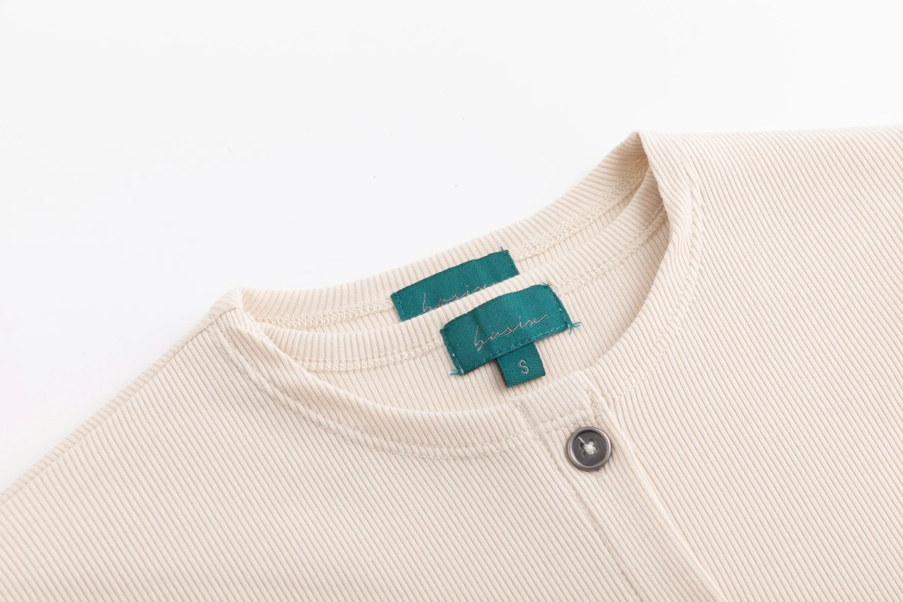 Cropped Ribbed Twin Set- Parchment - Image 4