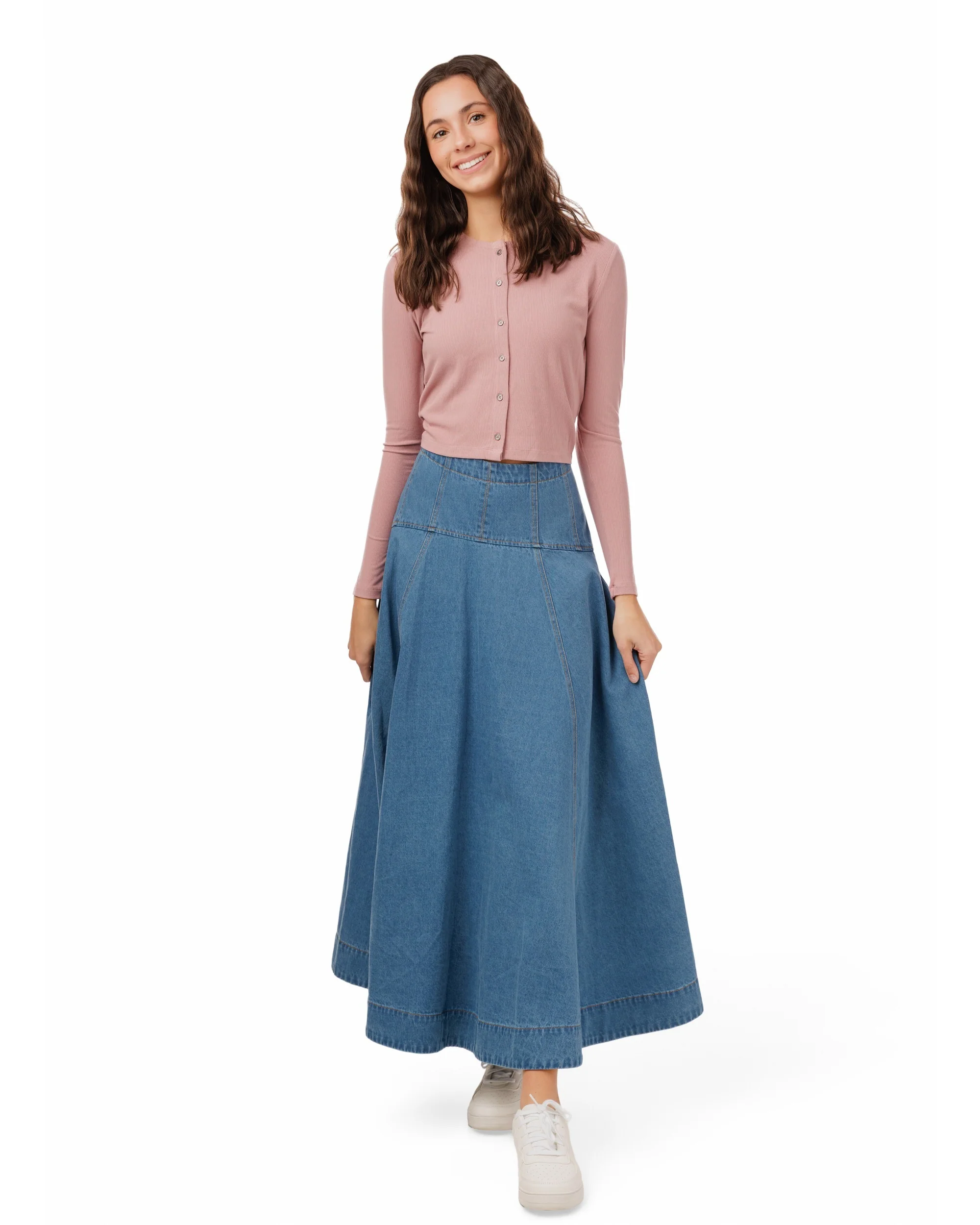 Cropped Ribbed Twin Set- Pink