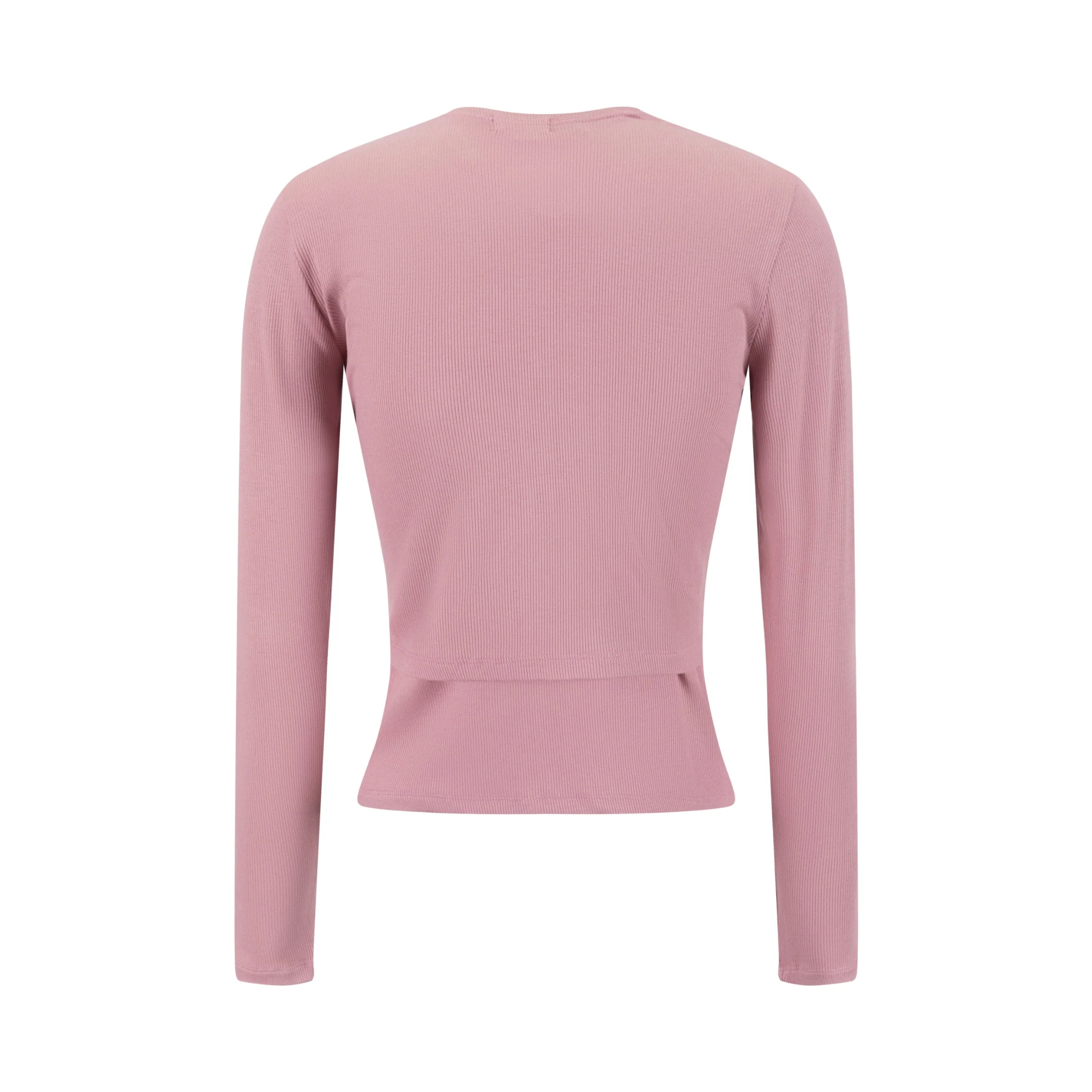 Cropped Ribbed Twin Set- Pink - Image 3