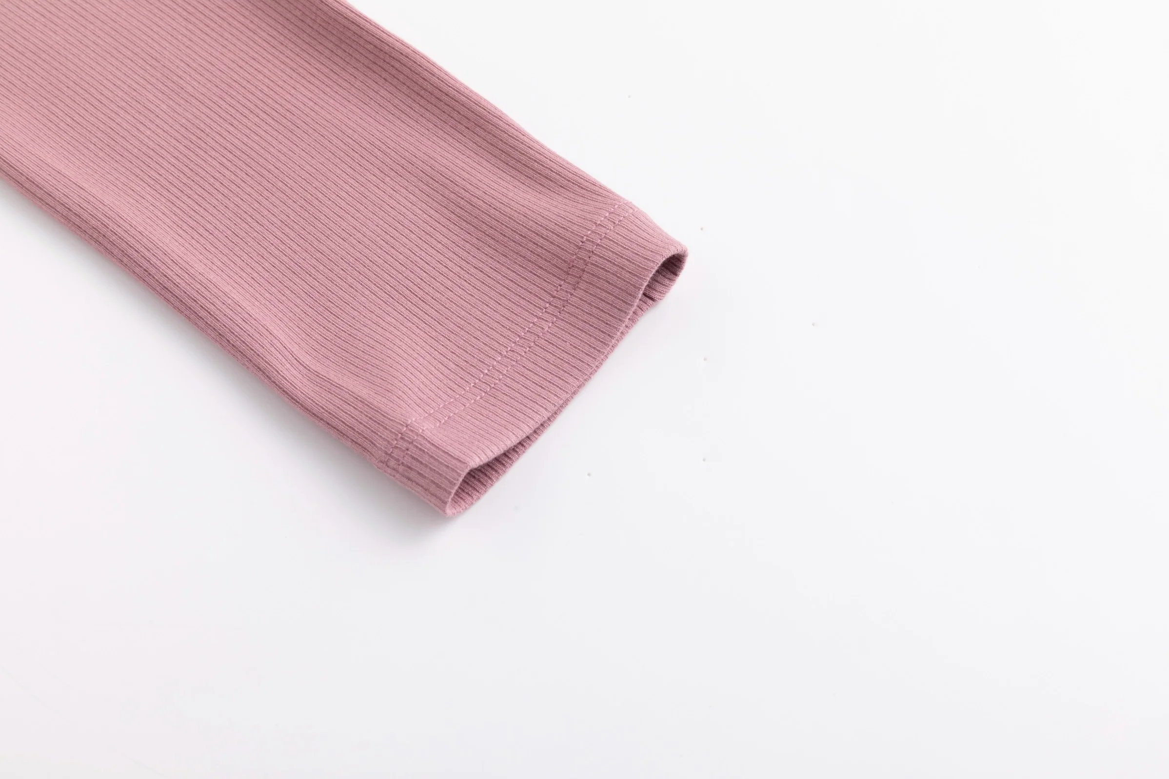 Cropped Ribbed Twin Set- Pink - Image 4
