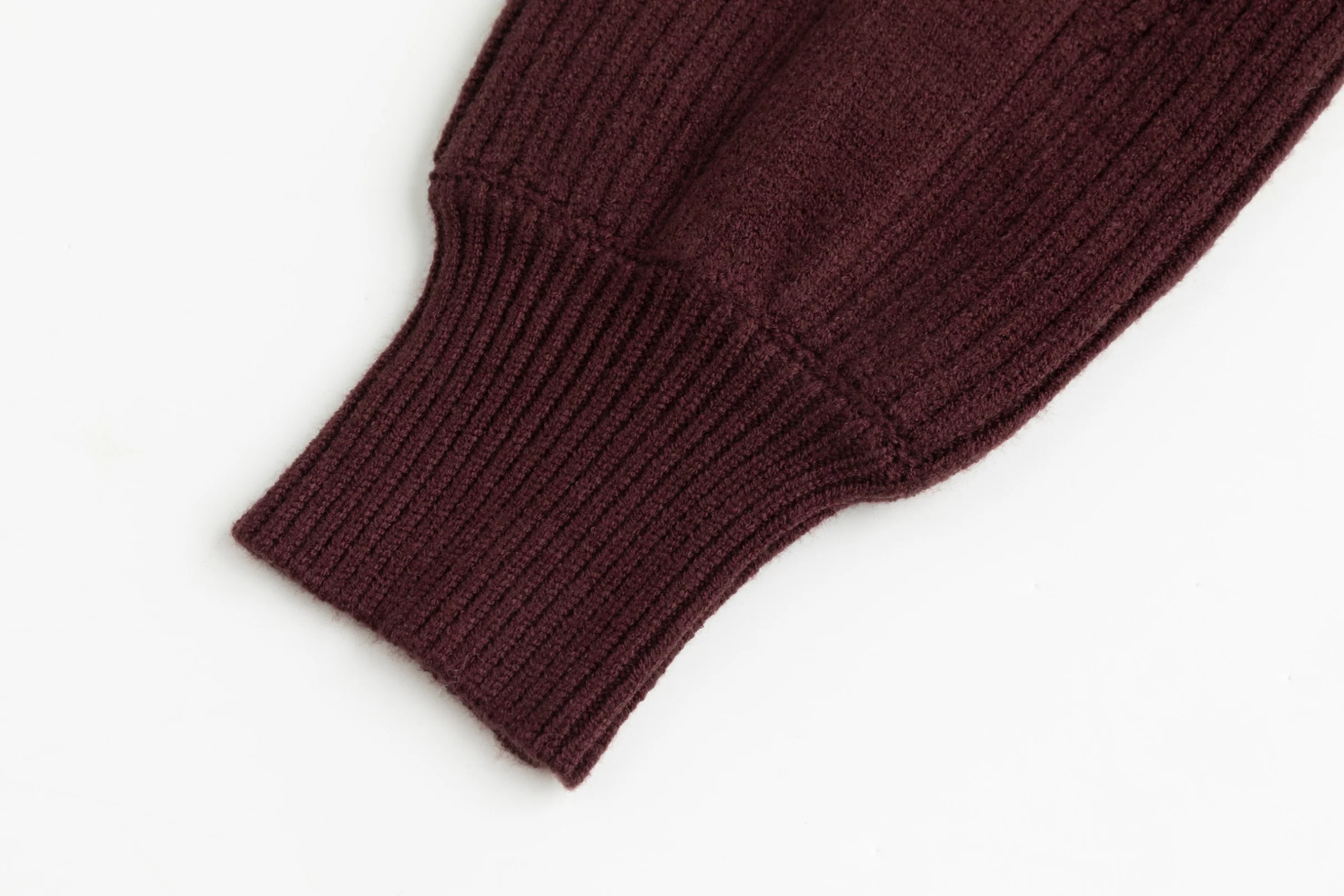 Cropped Textured Sweater - Burgundy - Image 5