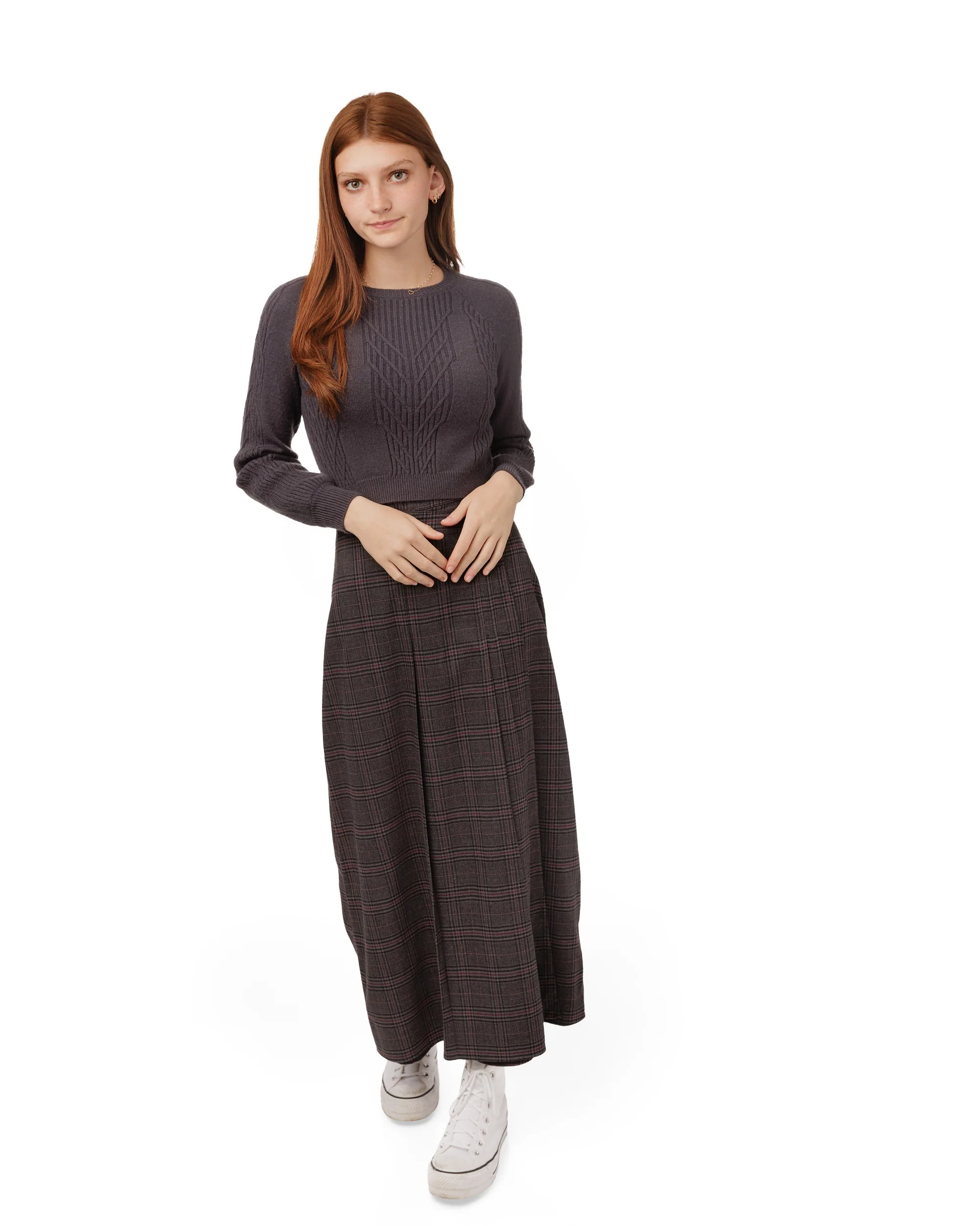 Cropped Textured Sweater - Heather Gray - Image 7