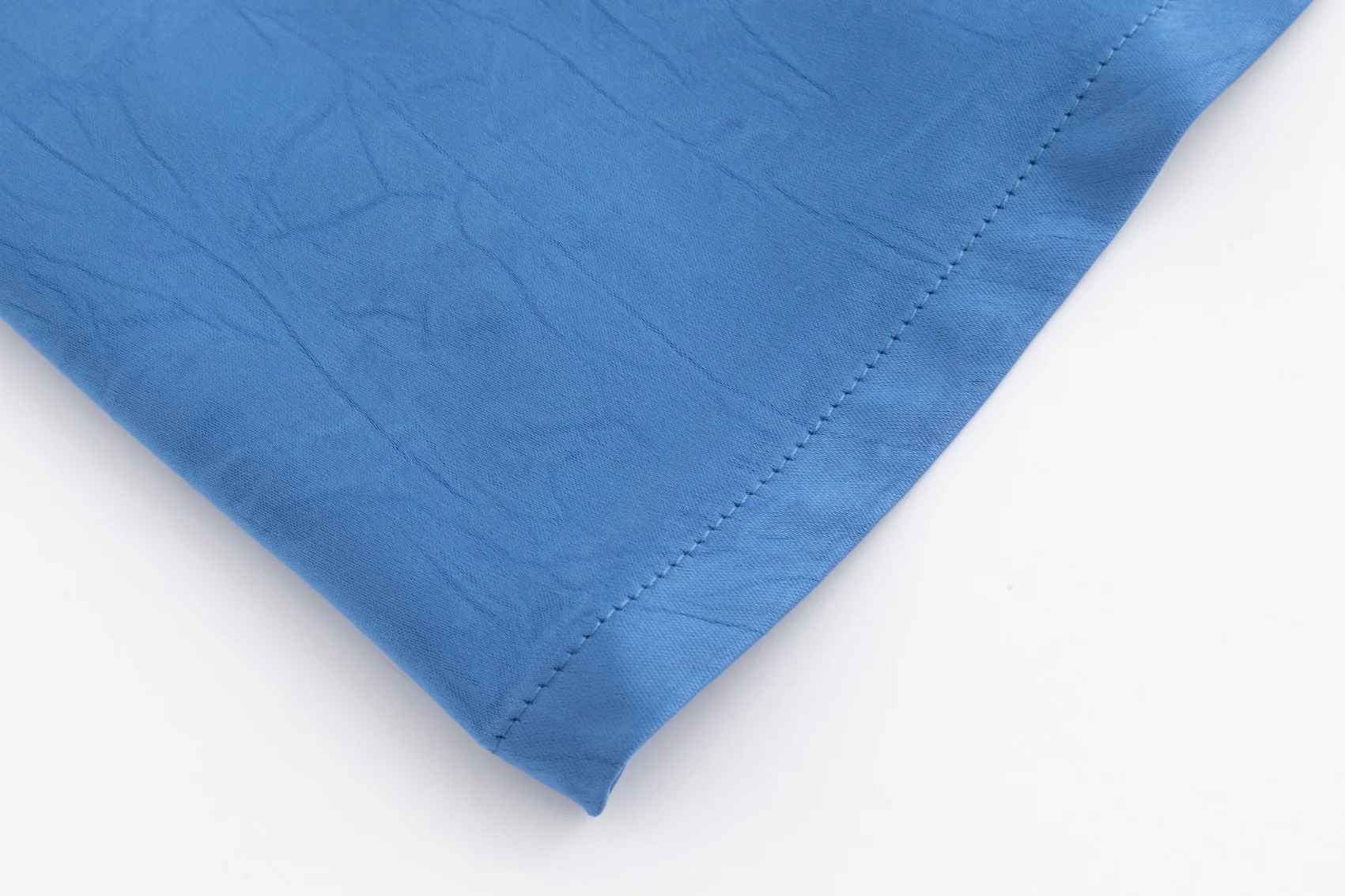 Crushed Satin Skirt - Blue - Image 4