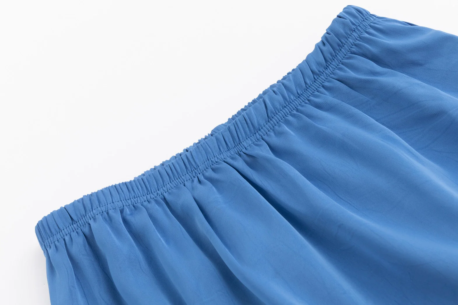 Crushed Satin Skirt - Blue - Image 6