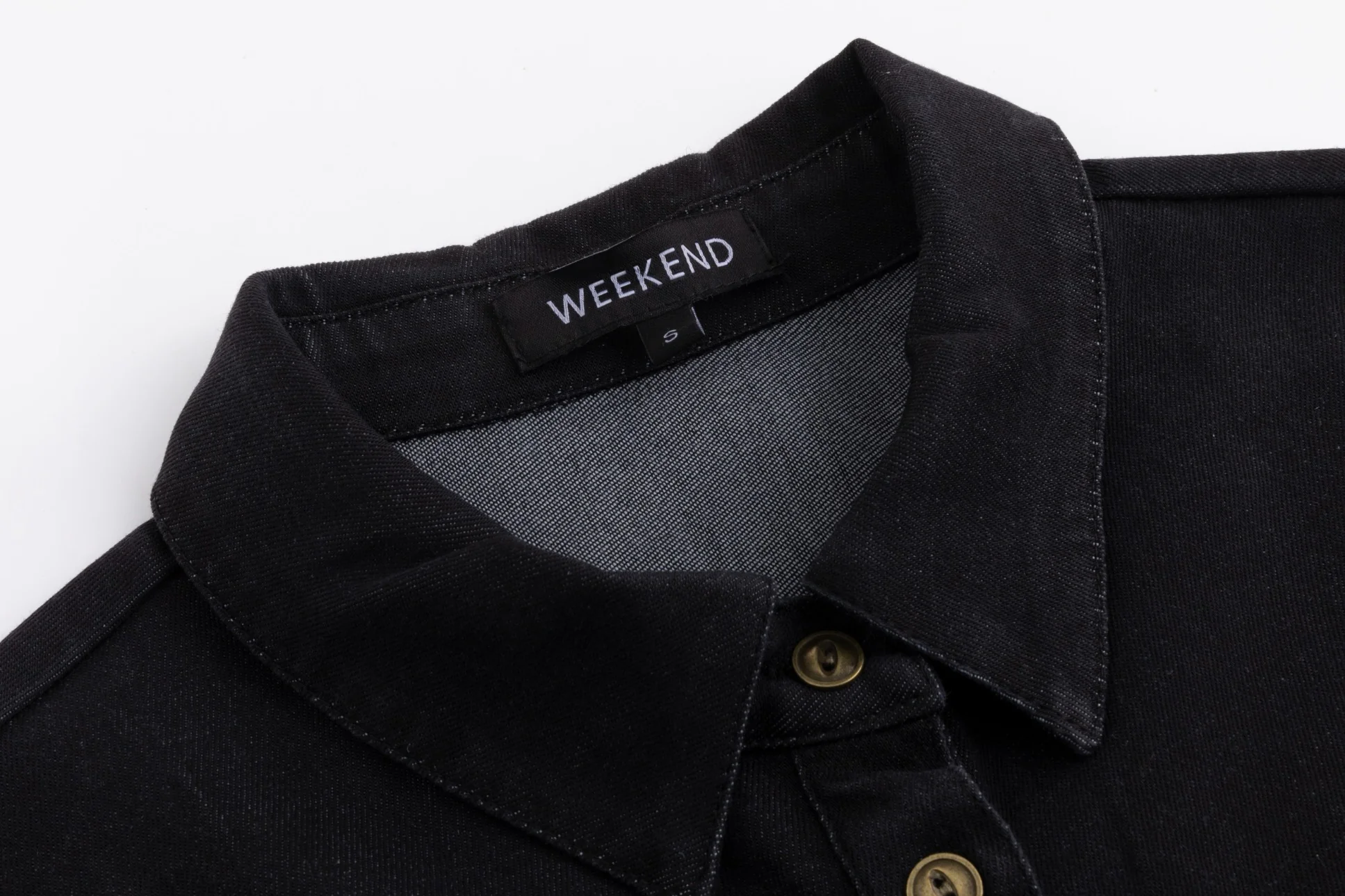 Denim Button Dress - Black - Image 4
