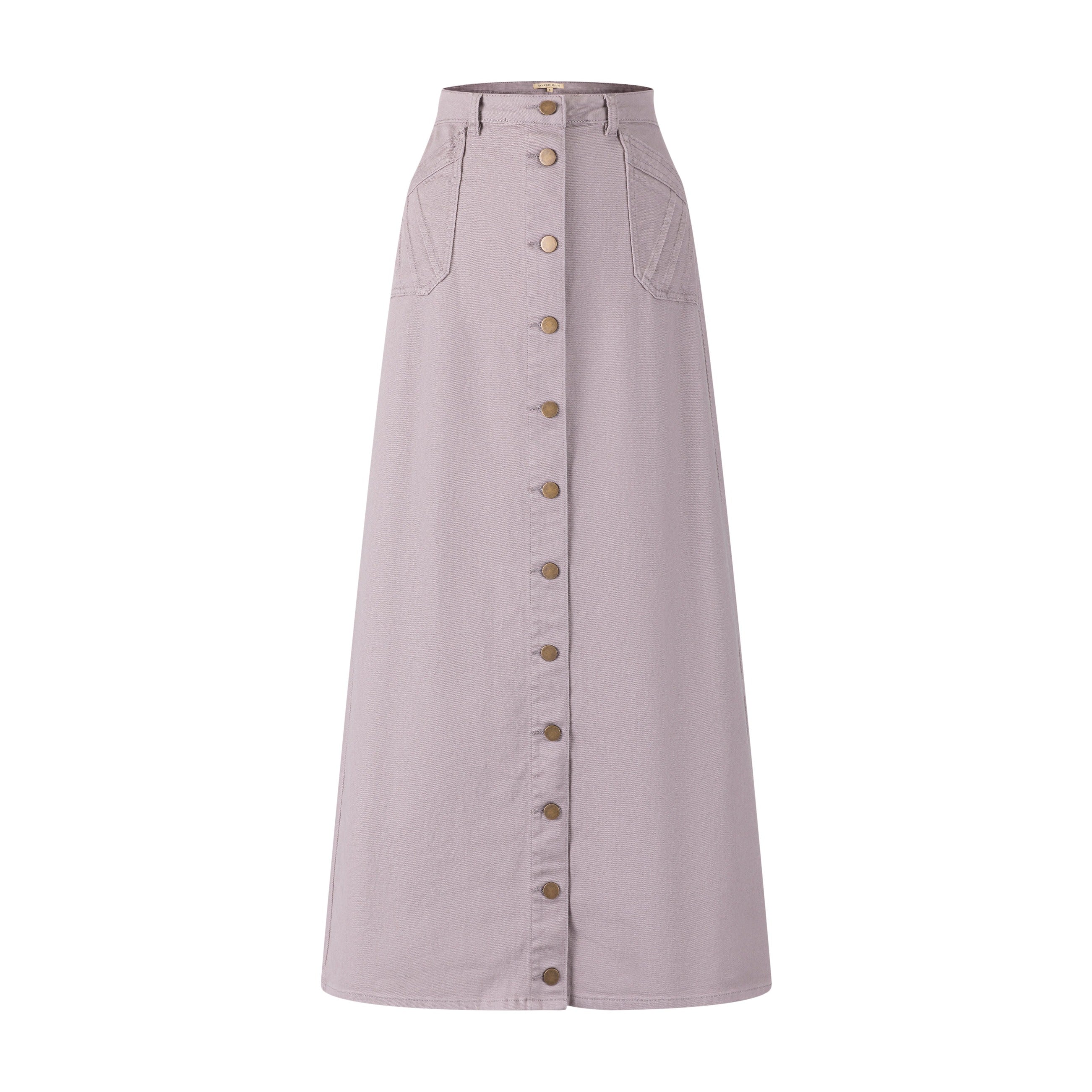 Denim Detail Pocket Skirt- Grey - Image 2