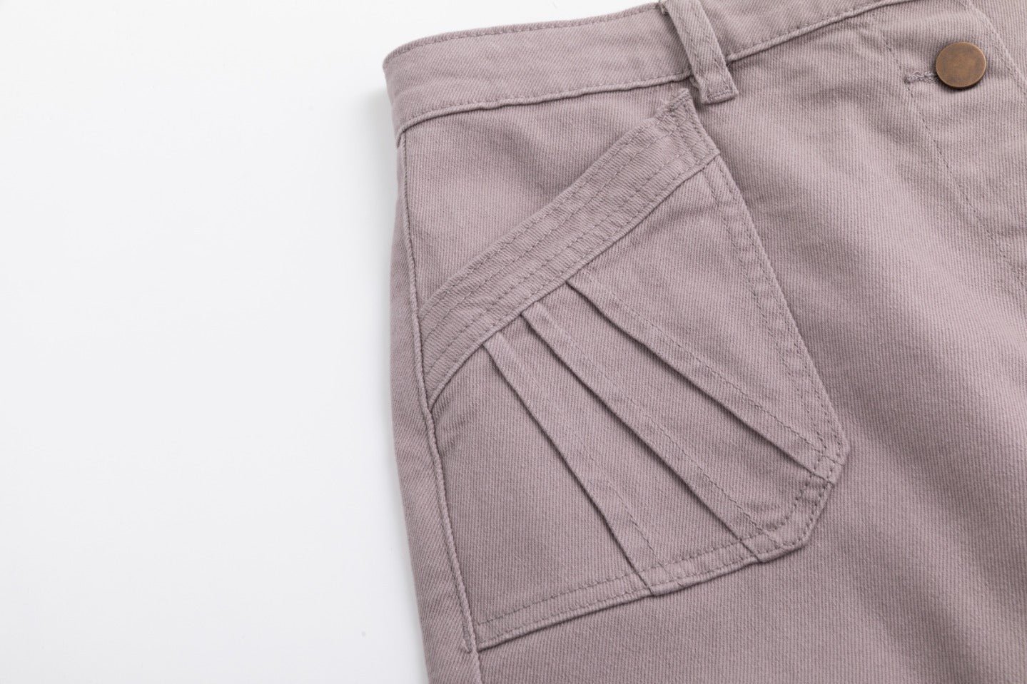 Denim Detail Pocket Skirt- Grey - Image 5