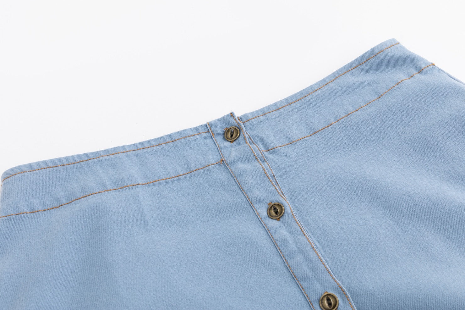 Denim Fringed Flap Skirt - Image 5