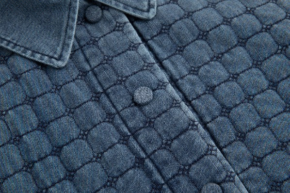 Denim Quilted Vest - Blue - Image 5