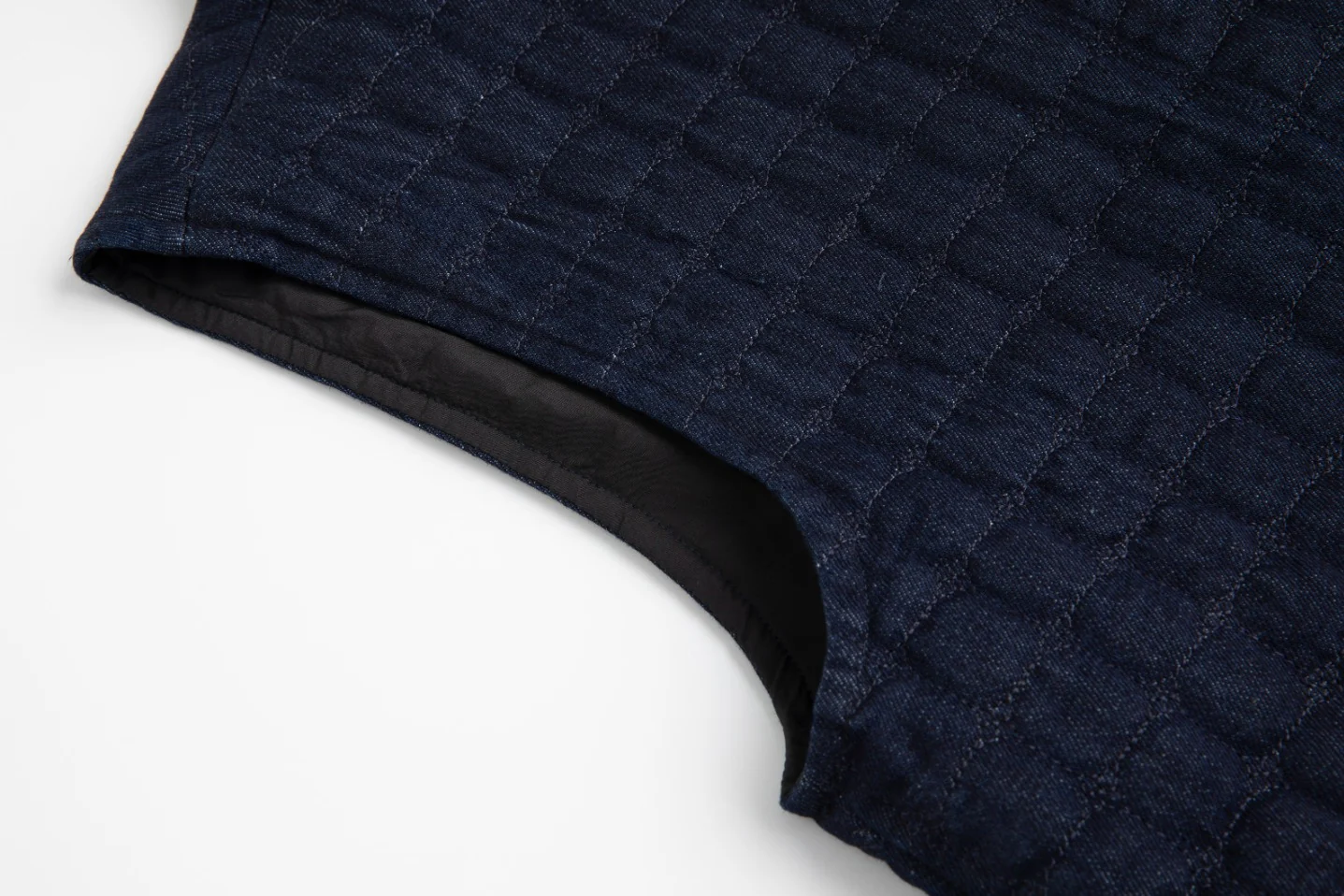 Denim Quilted Vest - Navy - Image 6