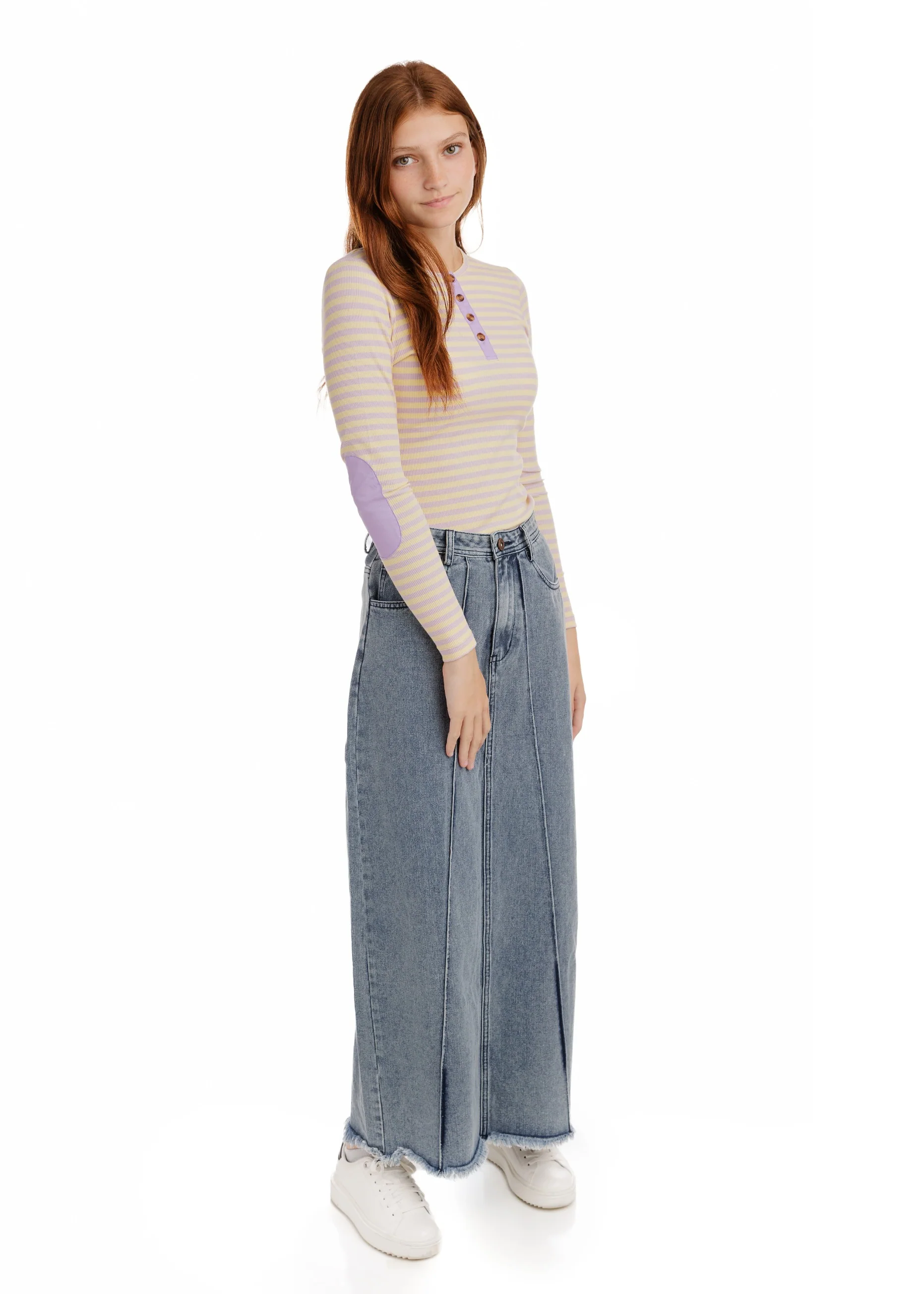 Denim Seam Skirt - Blue Denim - Image 3