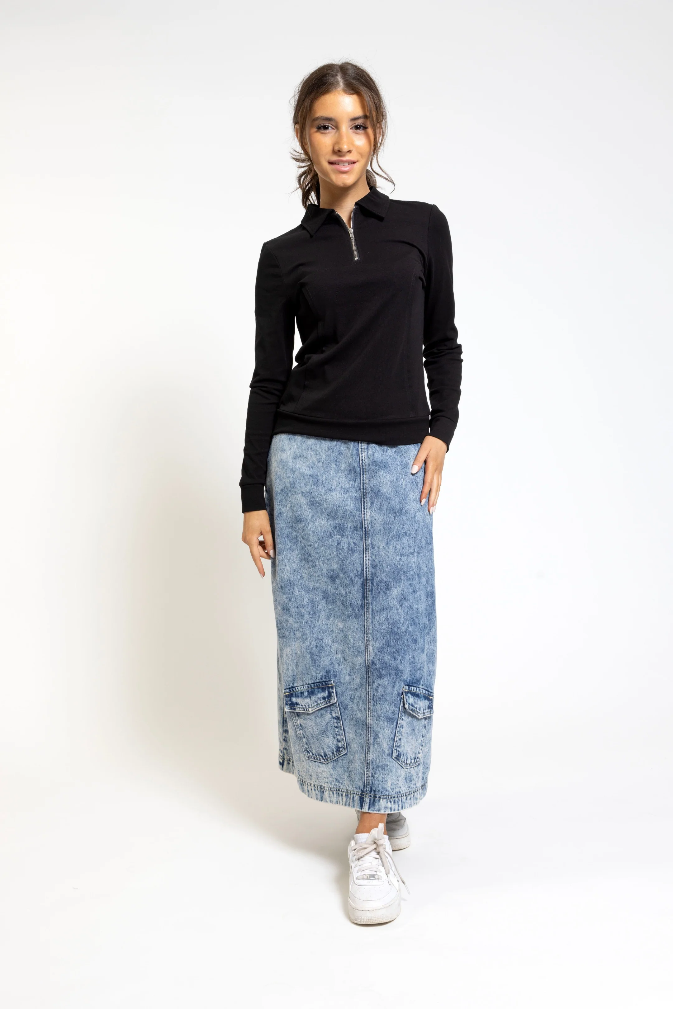 Denim Wash Skirt - TTYLSS2424-A - Image 2