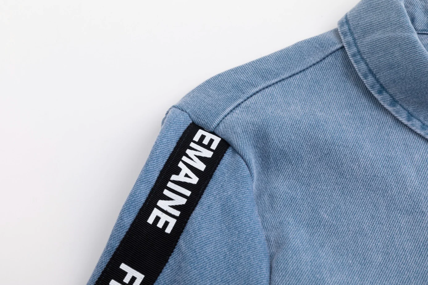 Drawstring Denim Dress - Blue - Image 4