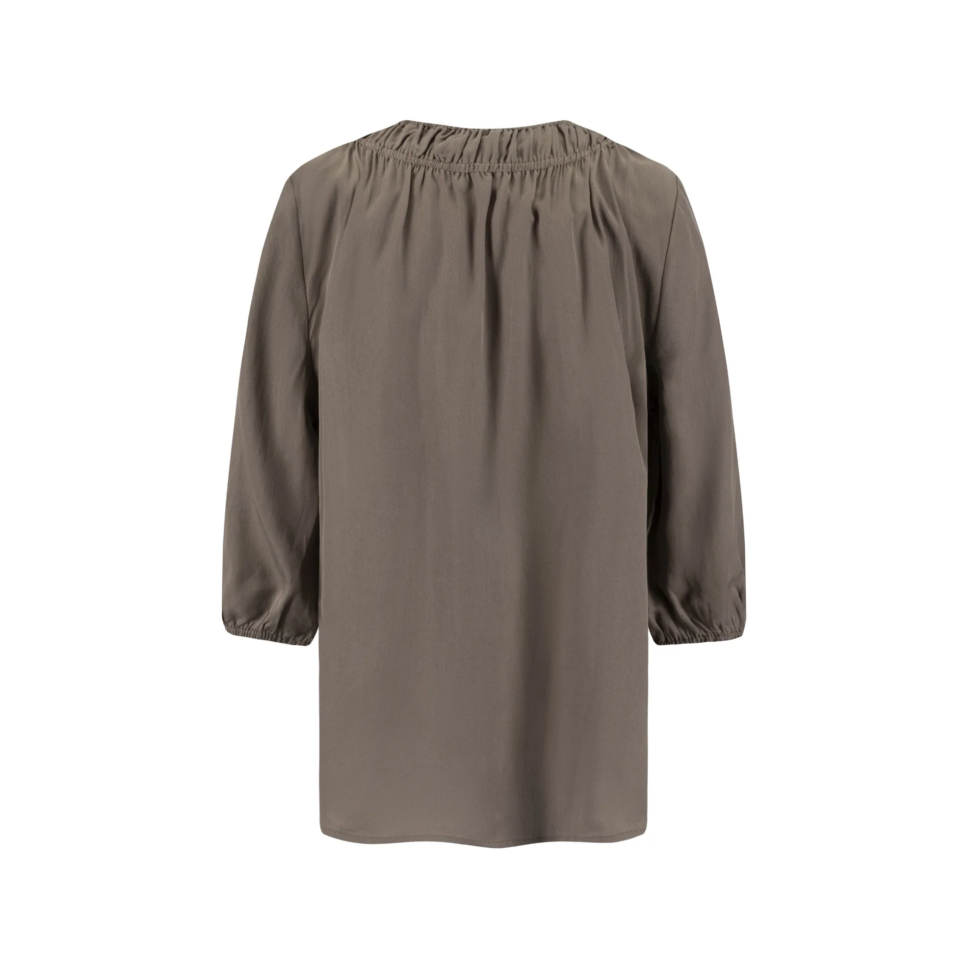 Drawstring Neckline Top- Fawn - Image 3