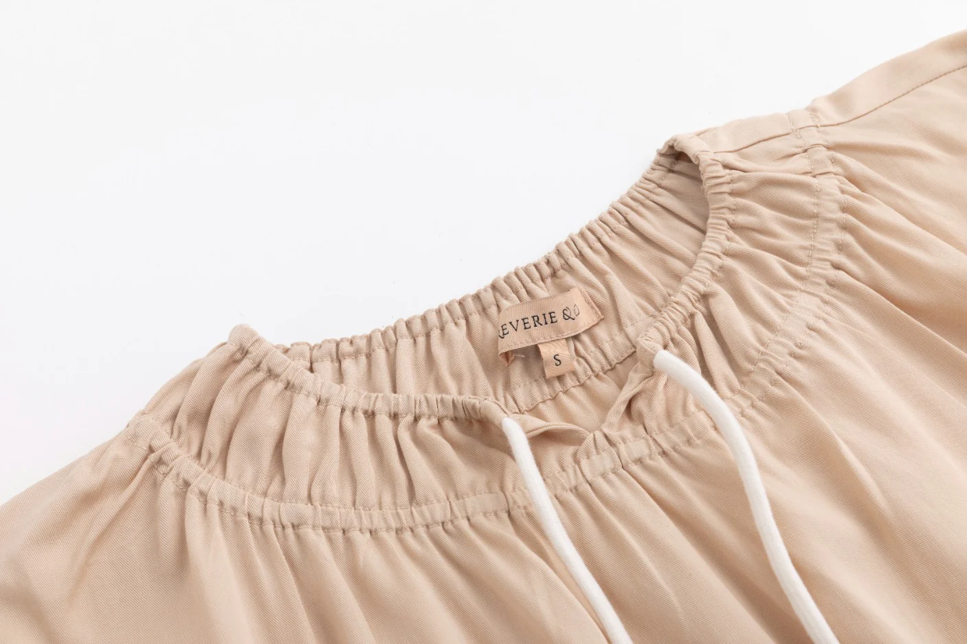 Drawstring Neckline Top- Parchment - Image 5