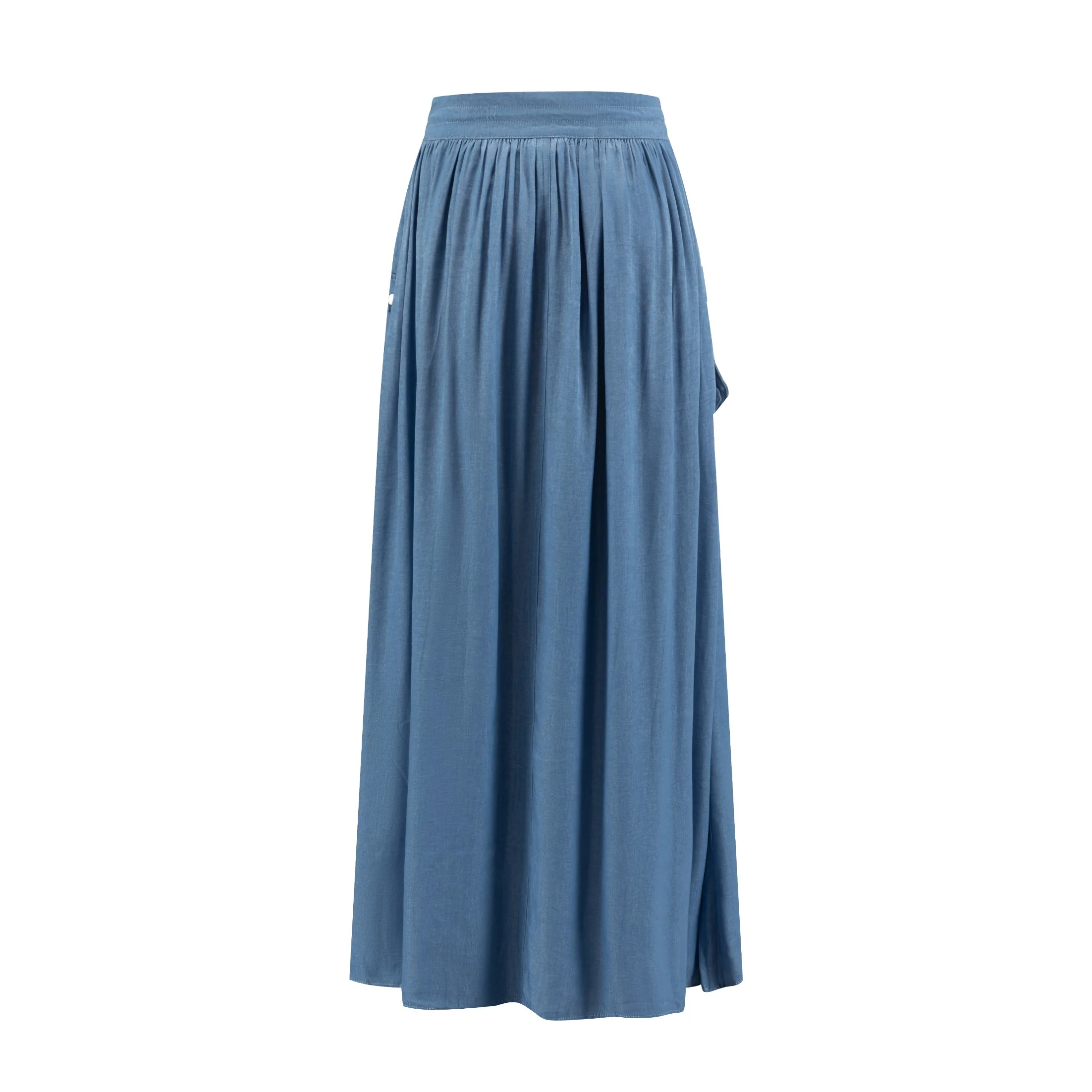 Drawstring Pocket Skirt - Light Blue Denim - Image 2