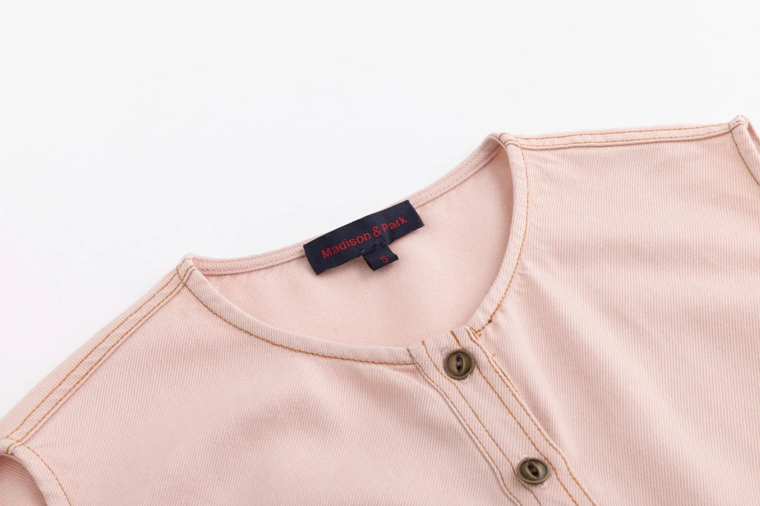 Drawstring Washed Denim Jumper - Tan - Image 4