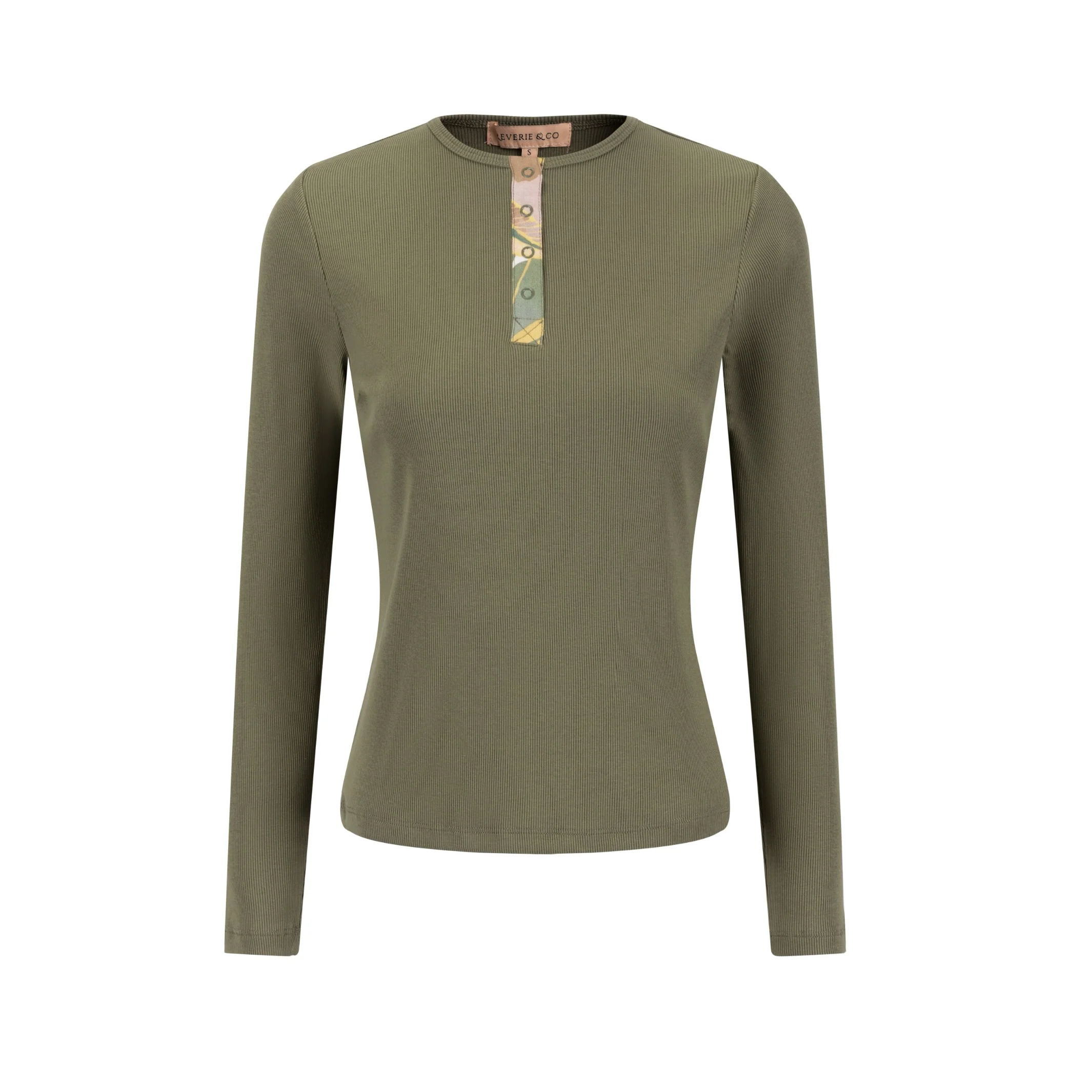 Elbow Patch T Shirt- Green Moss - Image 2