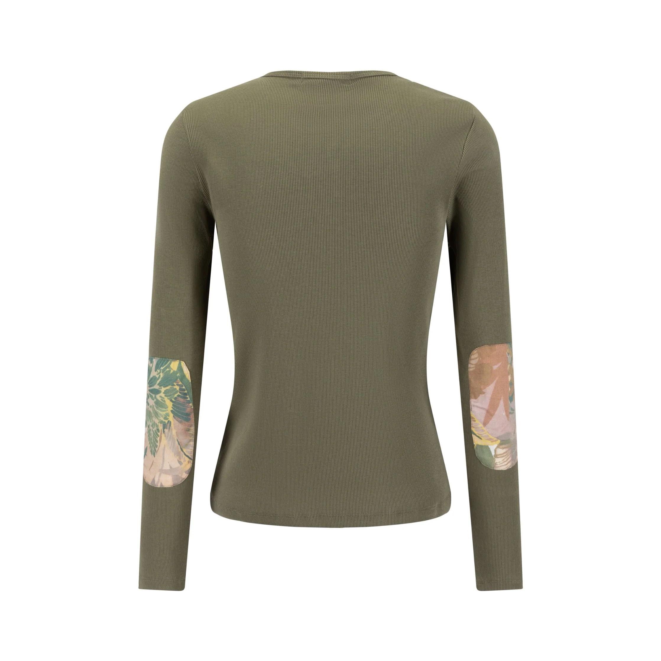 Elbow Patch T Shirt- Green Moss - Image 3