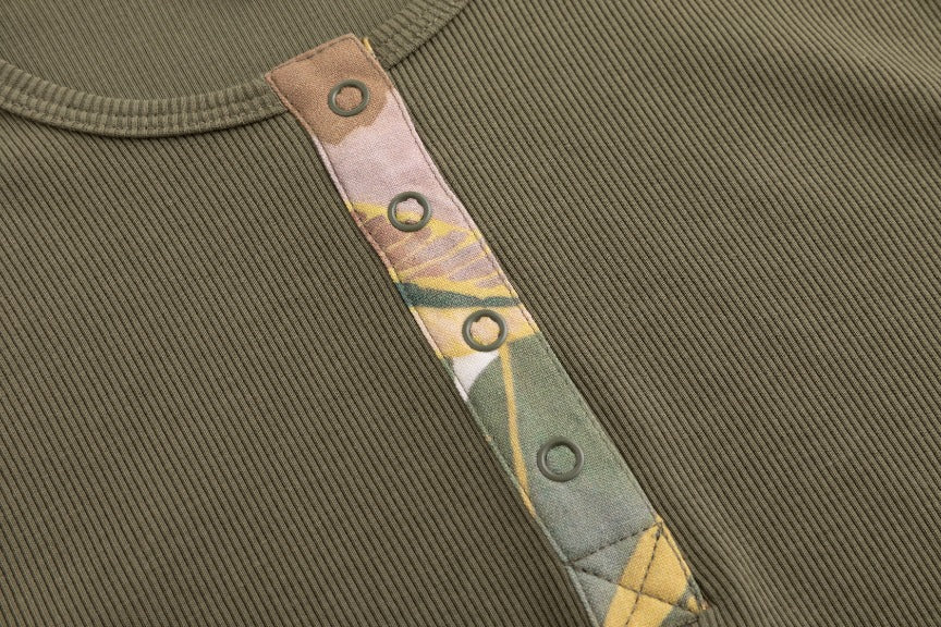 Elbow Patch T Shirt- Green Moss - Image 6
