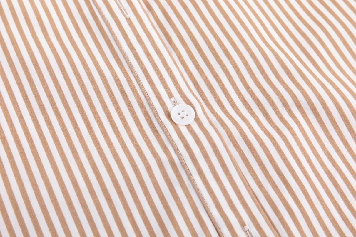 Embellished Pinstripe Blouse - Fawn - Image 6