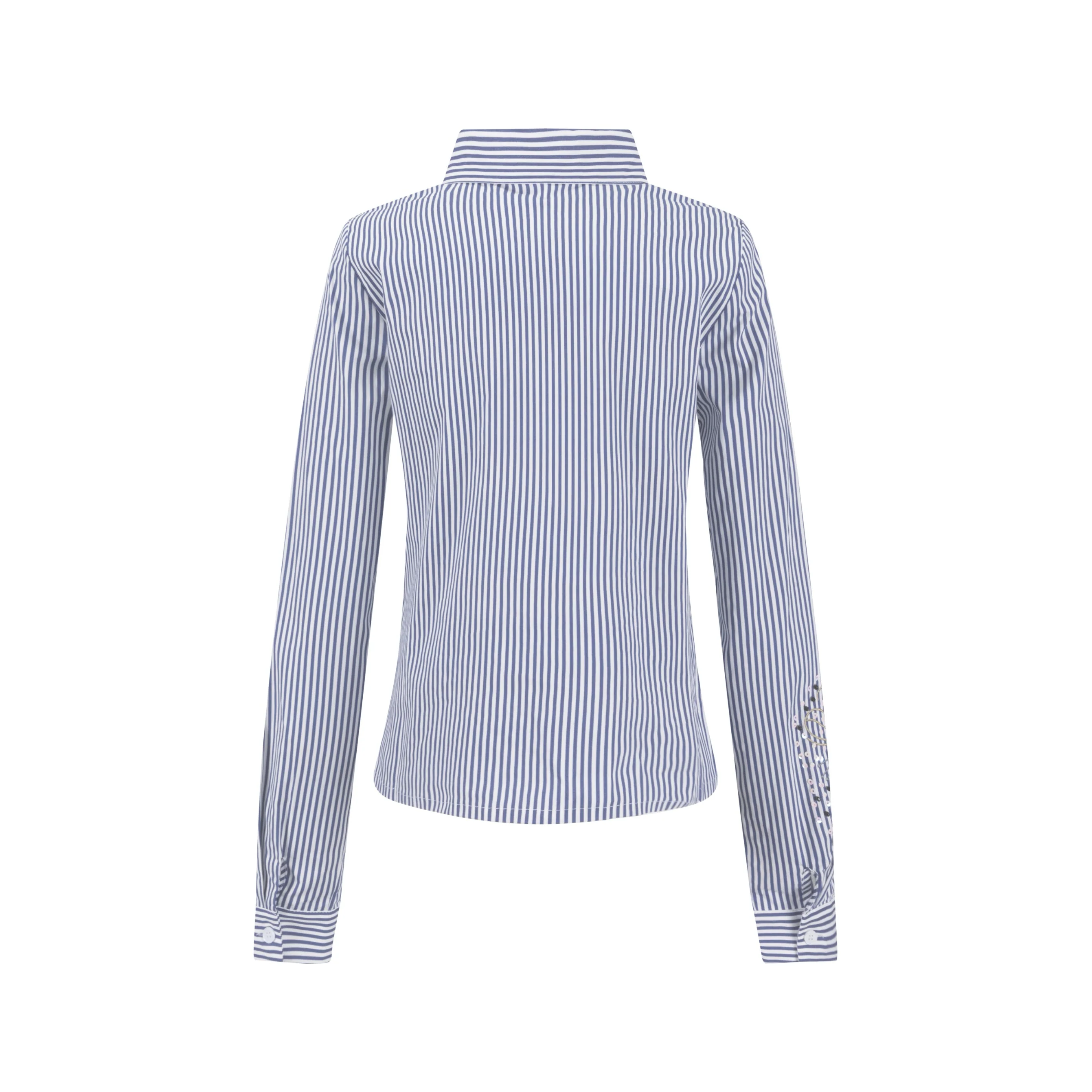 Embellished Pinstripe Blouse - Midnight - Image 3