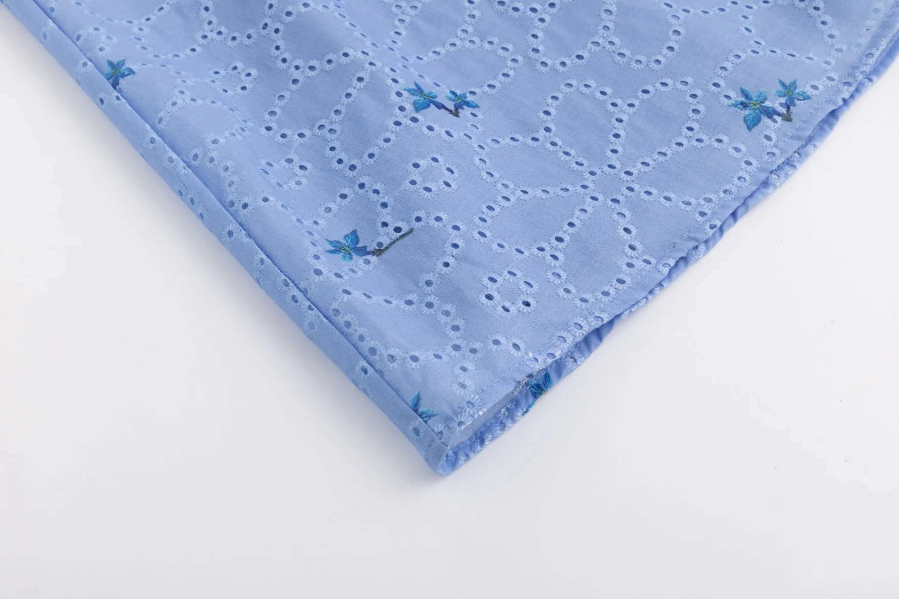 Eyelet Floral Skirt - Blue - Image 4